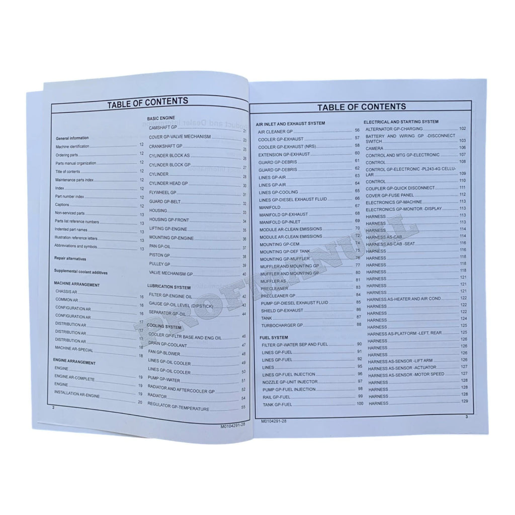 Caterpillar Cat 299D3 XE Compact Track Loader Parts Catalog Manual *Send serial number