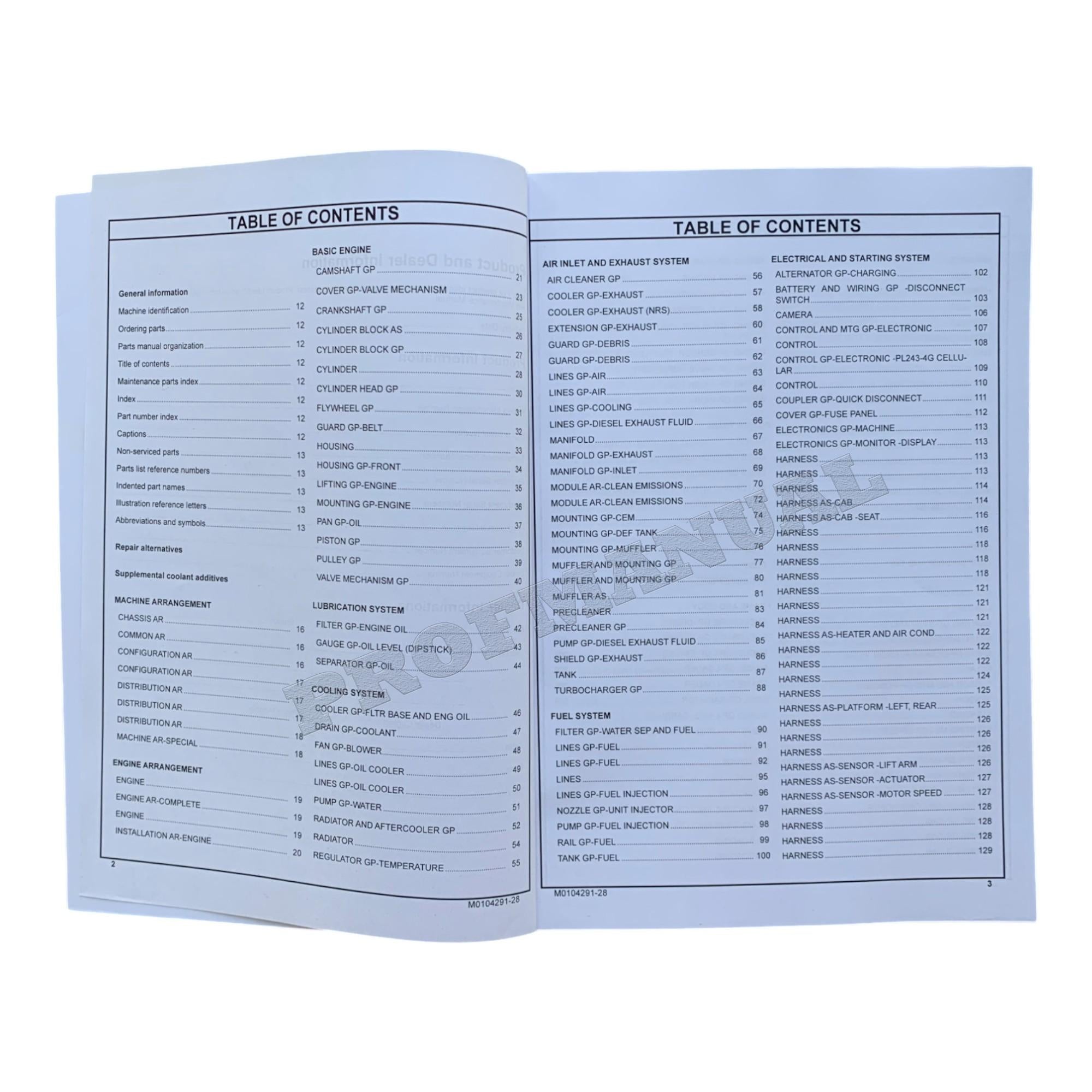 Caterpillar Cat 299D3 XE Compact Track Loader Parts Catalog Manual *Send serial number