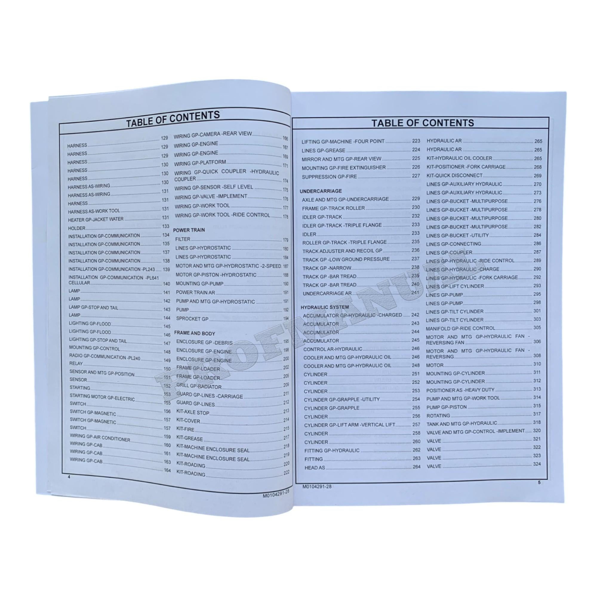 Caterpillar Cat 299D3 XE Compact Track Loader Parts Catalog Manual *Send serial number