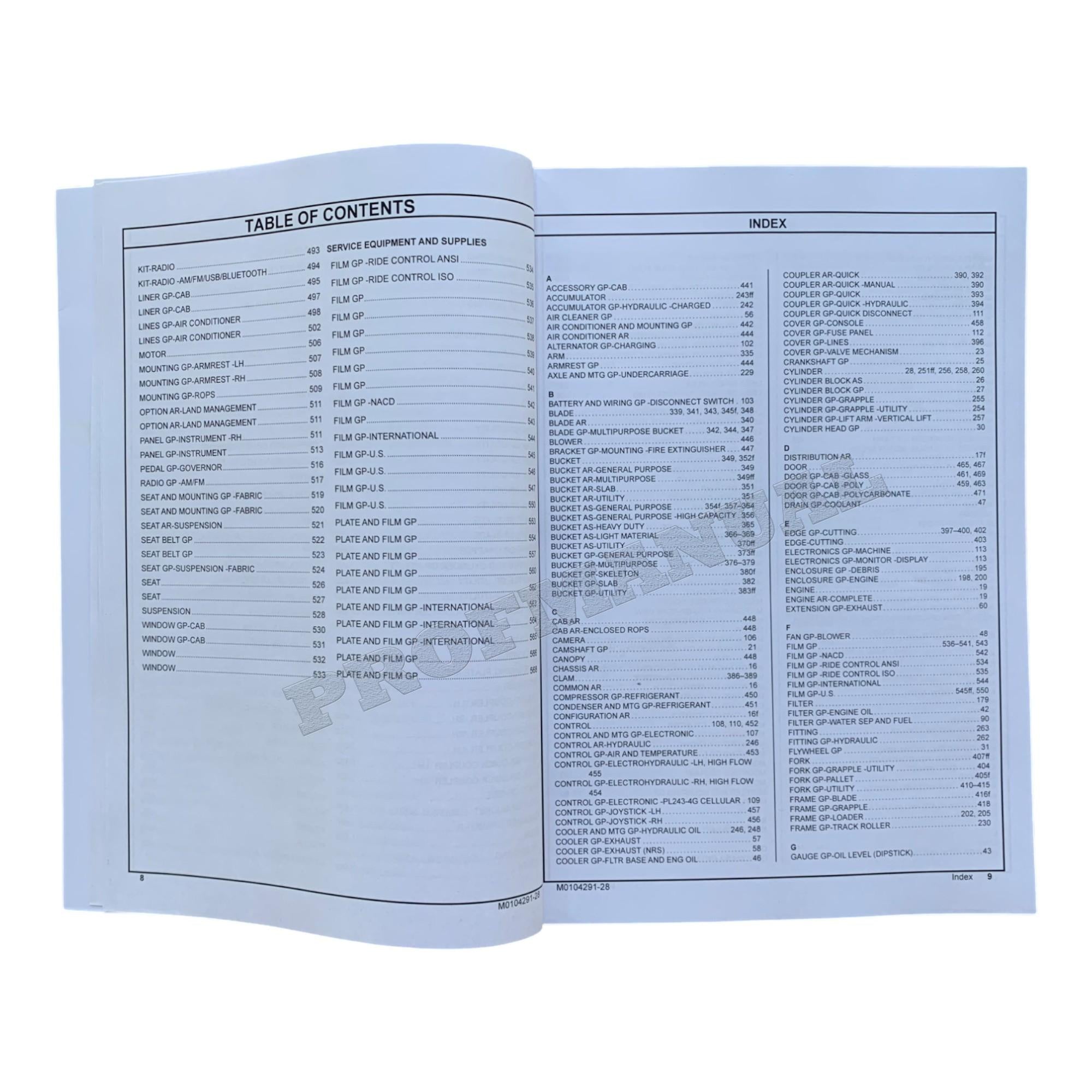 Caterpillar Cat 299D3 XE Compact Track Loader Parts Catalog Manual *Send serial number