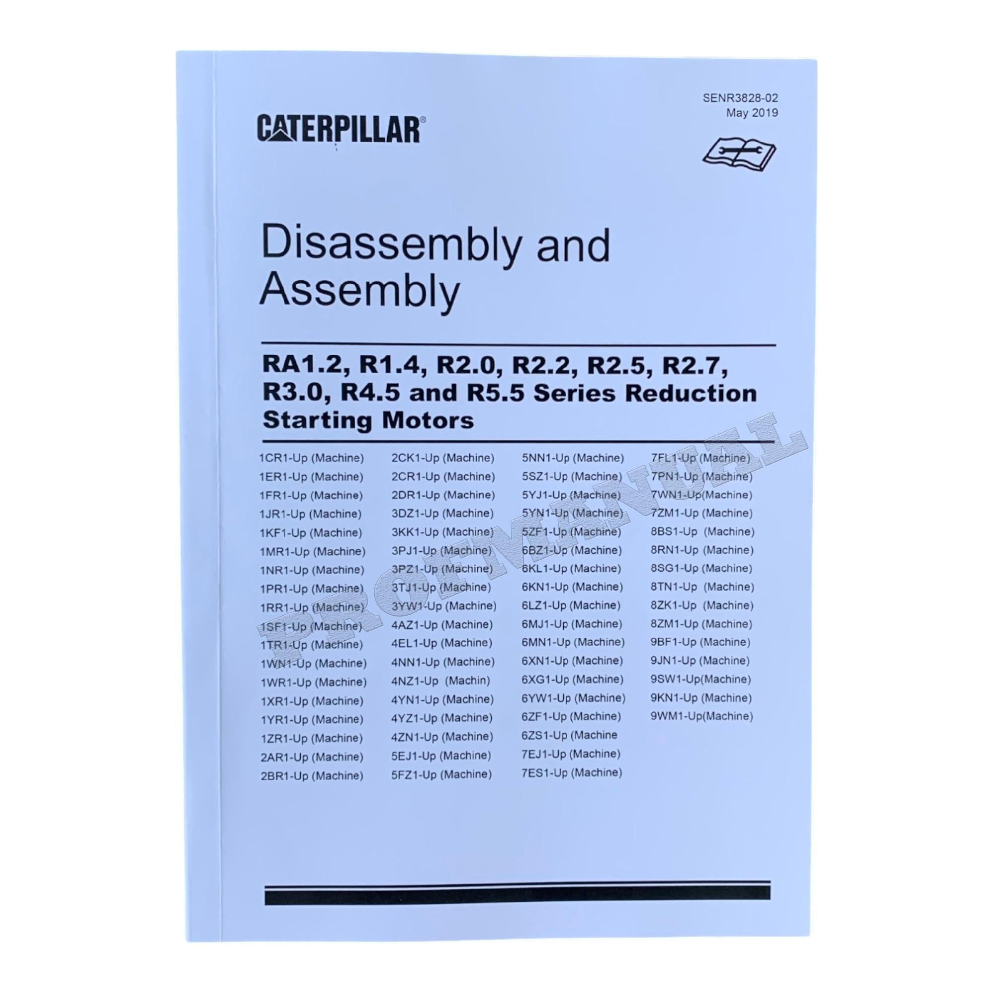 Caterpillar RA1.2 R1.4 R2.0 R2.2 Serie Reduction Start Motor Manual Disass Assem