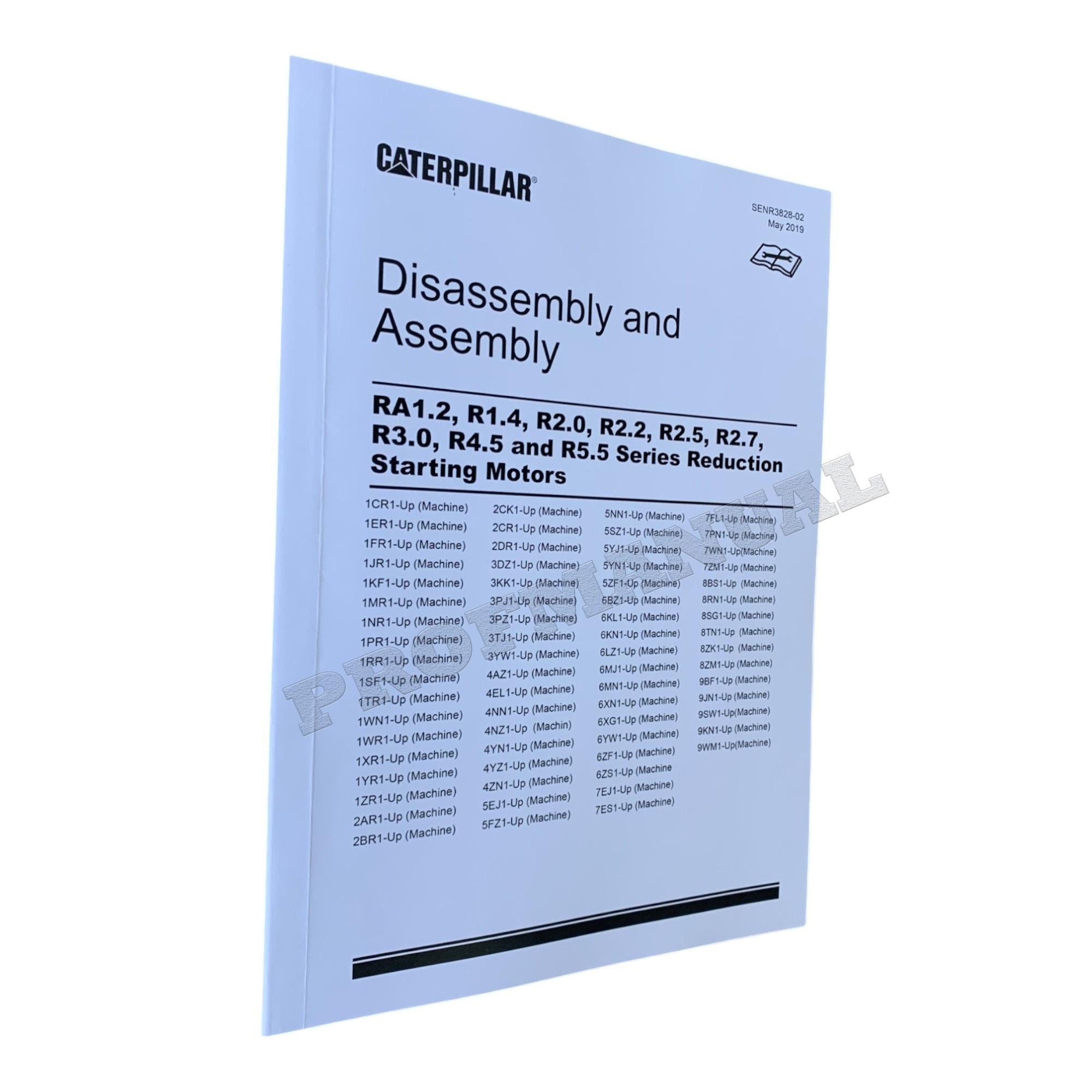 Caterpillar RA1.2 R1.4 R2.0 R2.2 Serie Reduction Start Motor Manual Disass Assem