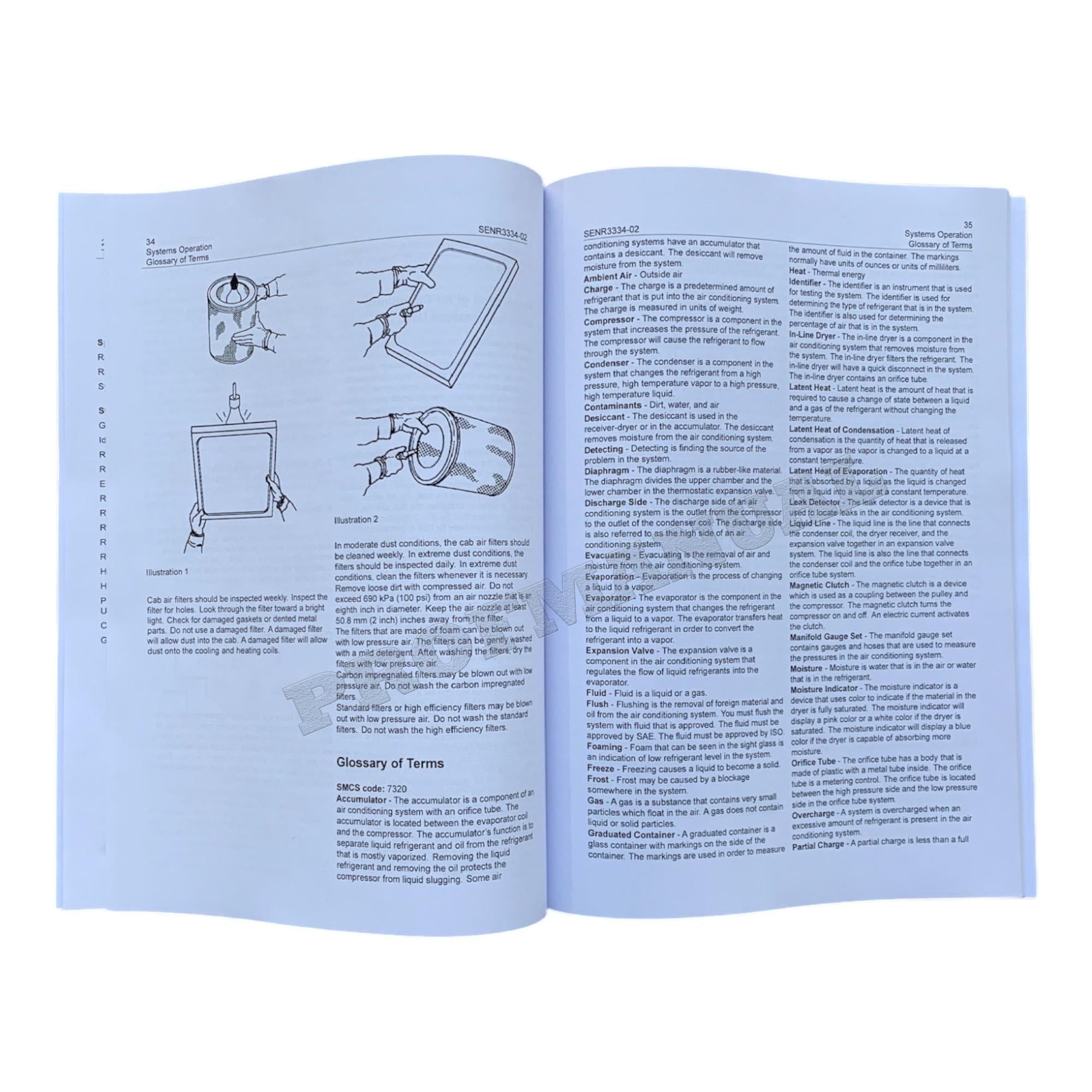 Caterpillar Cat Air Conditioning Heating R-12 Disassembly Assembly Manual