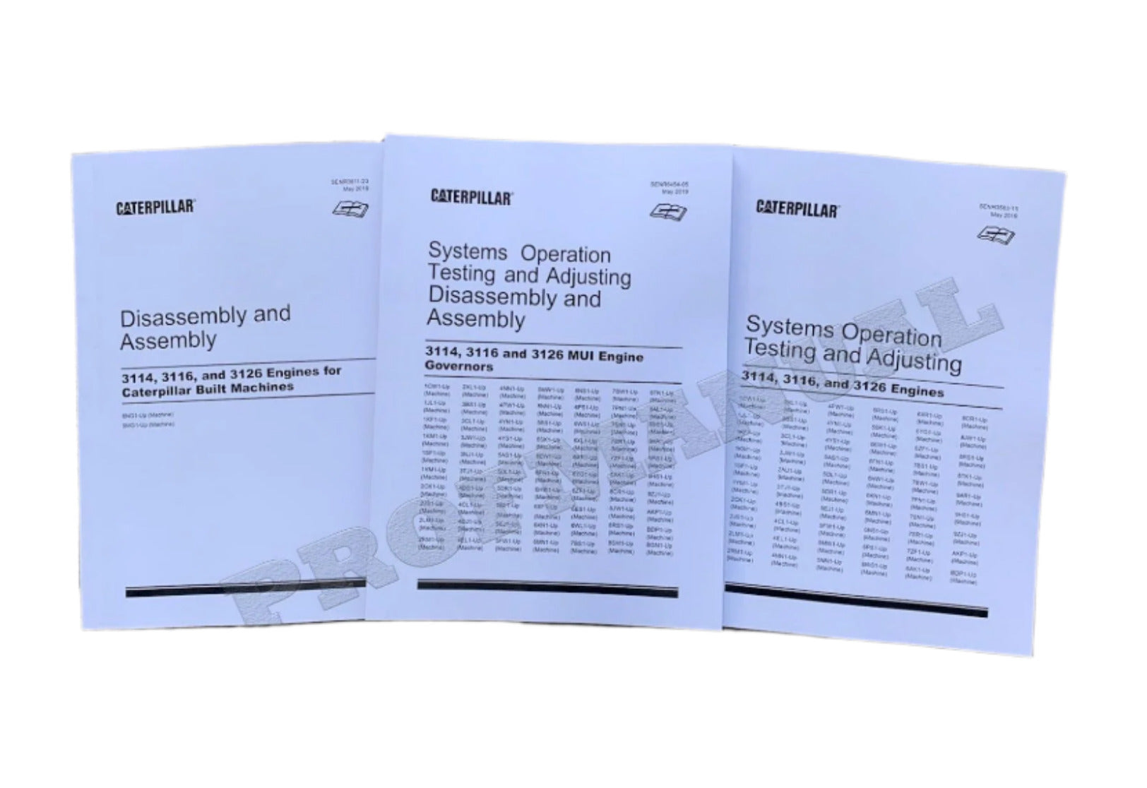 Caterpillar 3114 3116 3126 Engine Disassem Assem Test Adjust Service Manual SET 3 BOOKS