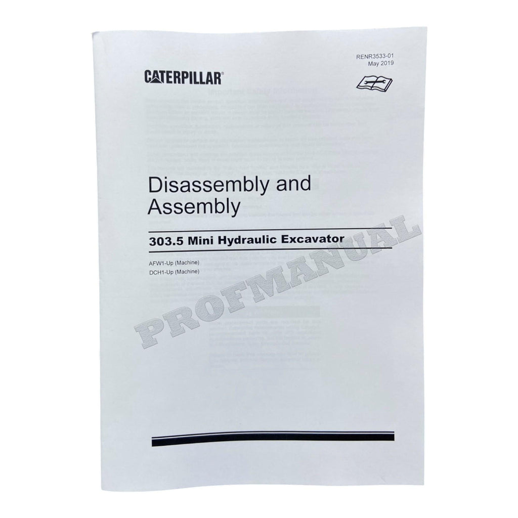 Caterpillar 303.5 Excavator Service Manual Disassem Assembly 2 books *Send serial #