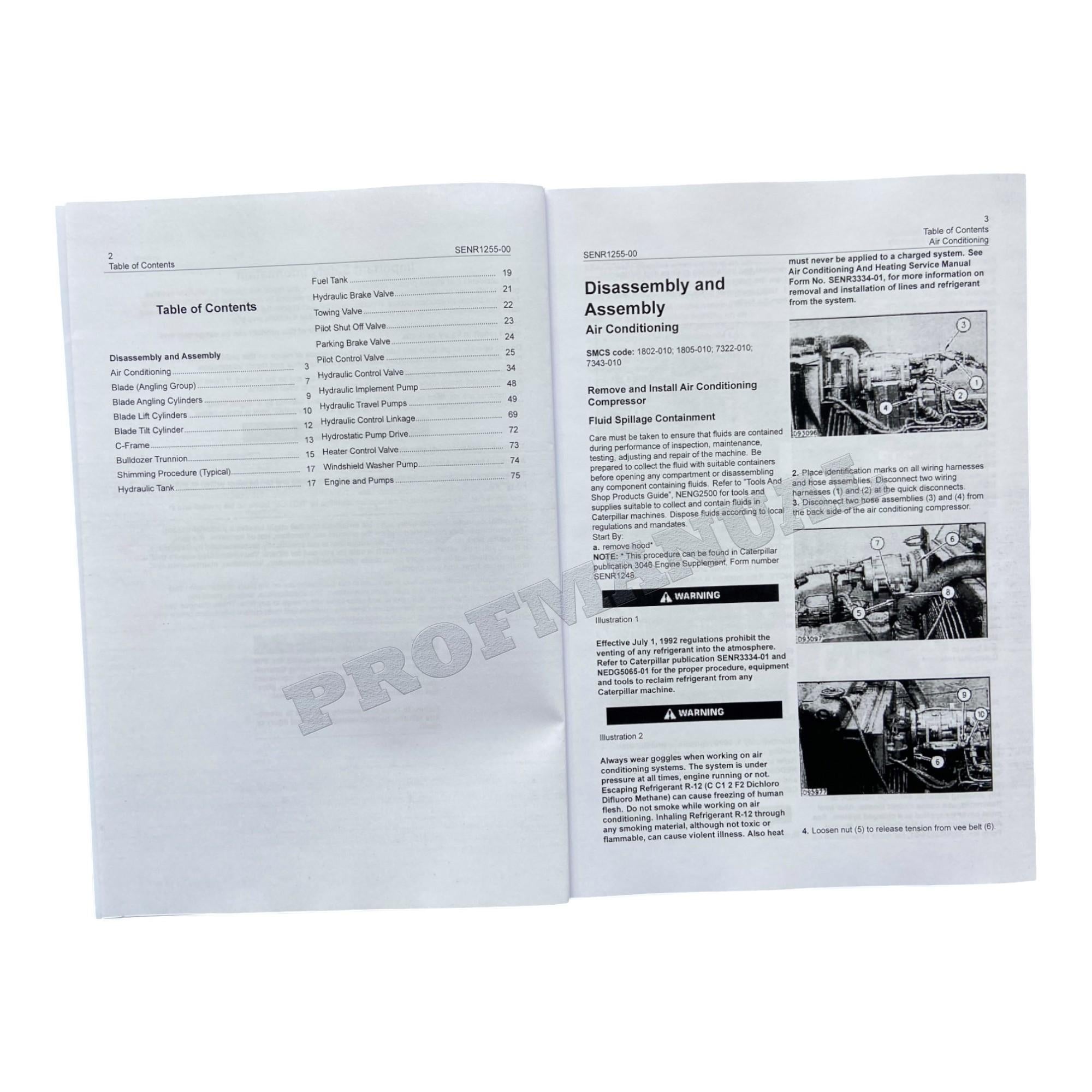 Caterpillar CAT D3C D4C D5C SERIES 3 HYSTAT TRACTOR Manual Disassembly Assembly