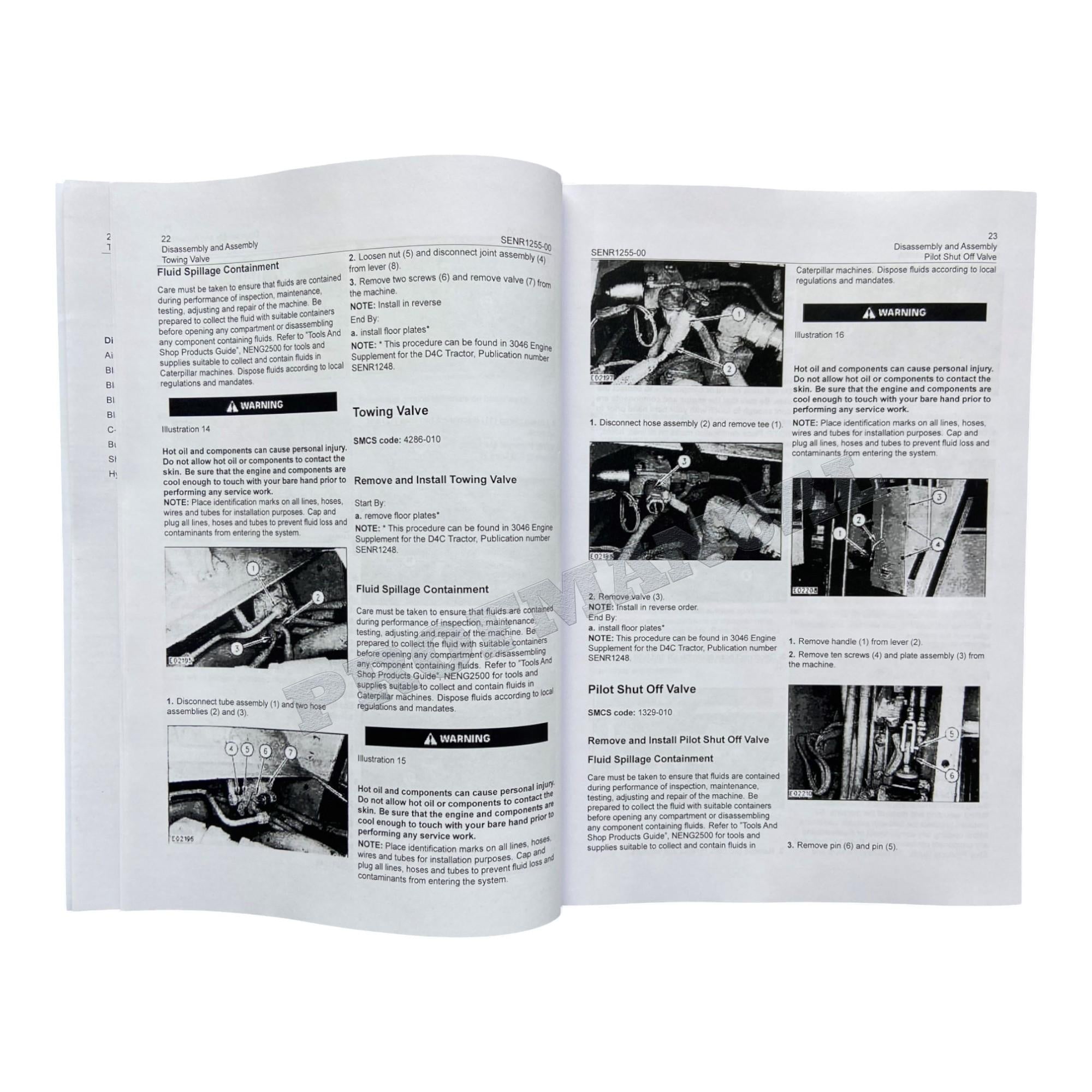 Caterpillar CAT D3C D4C D5C SERIES 3 HYSTAT TRACTOR Manual Disassembly Assembly