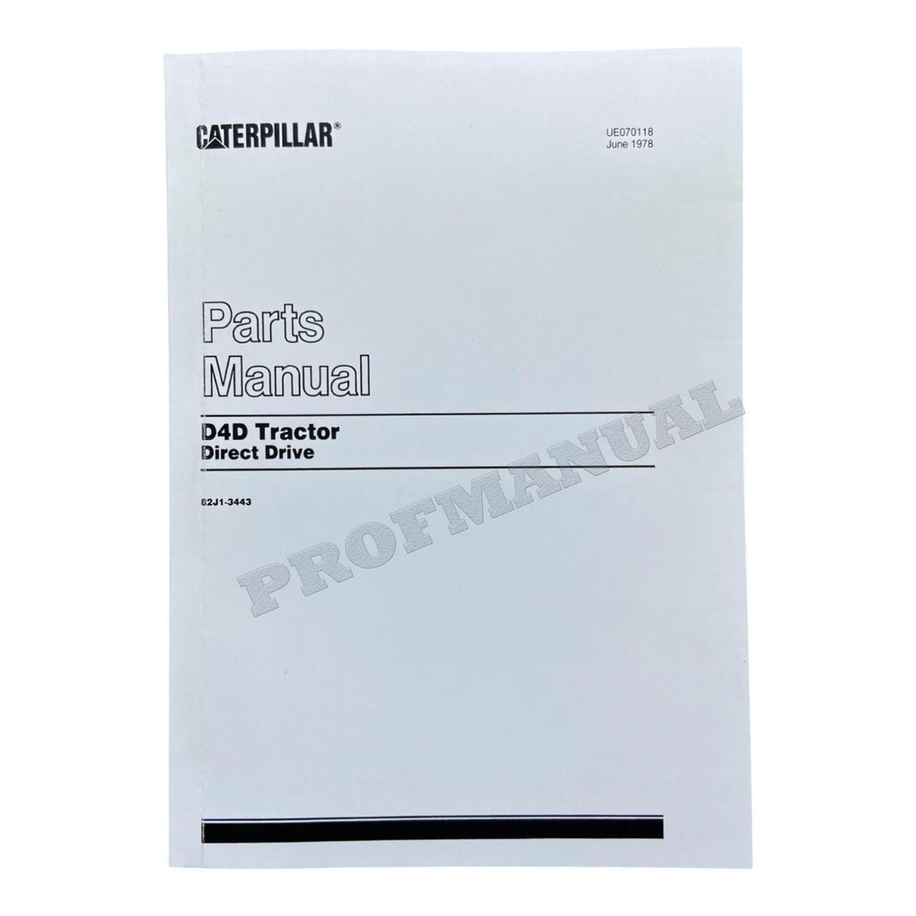 Caterpillar Cat D4D Tractor Parts Catalog Manual ser 82J1-Up