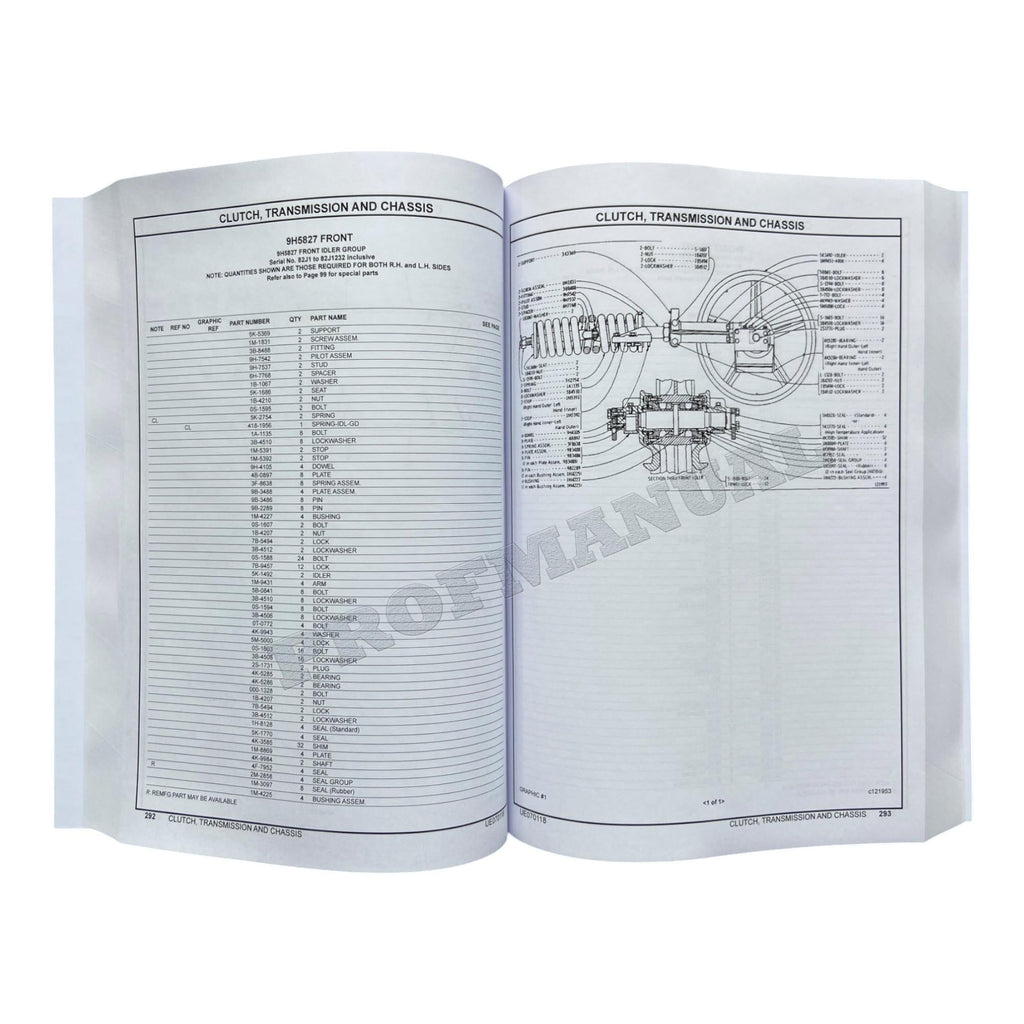 Caterpillar Cat D4D Tractor Parts Catalog Manual ser 82J1-Up