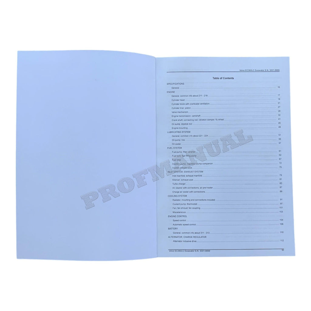 VOLVO EC360 LC EXCAVATOR Parts Catalog Hard Copy Manual