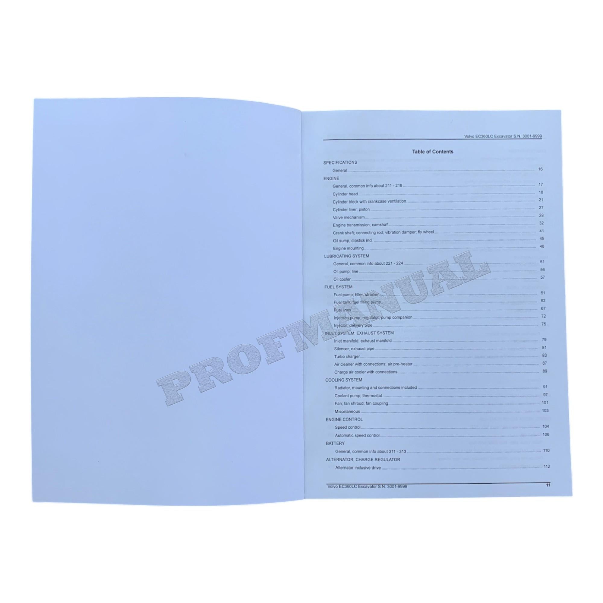 VOLVO EC360 LC EXCAVATOR Parts Catalog Hard Copy Manual