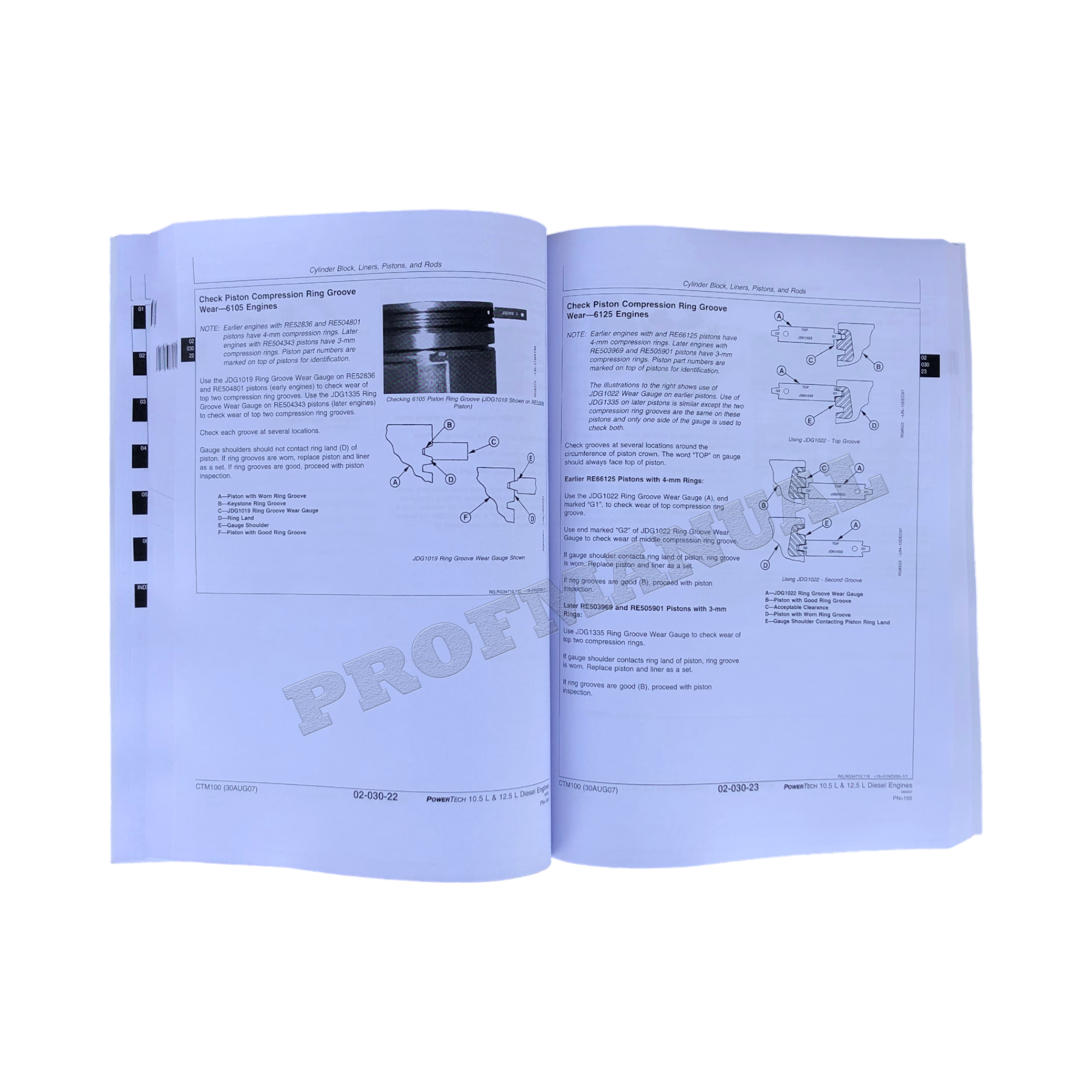 John Deere POWERTECH 6105 10.5 L 6125 12.5 L Engine REPAIR SERVICE MANUAL CTM100