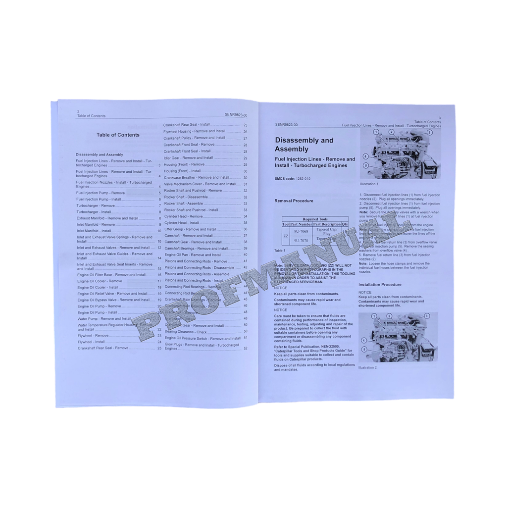 Caterpillar 3044C Engine Service Manual Disassembly Assembly + supplement