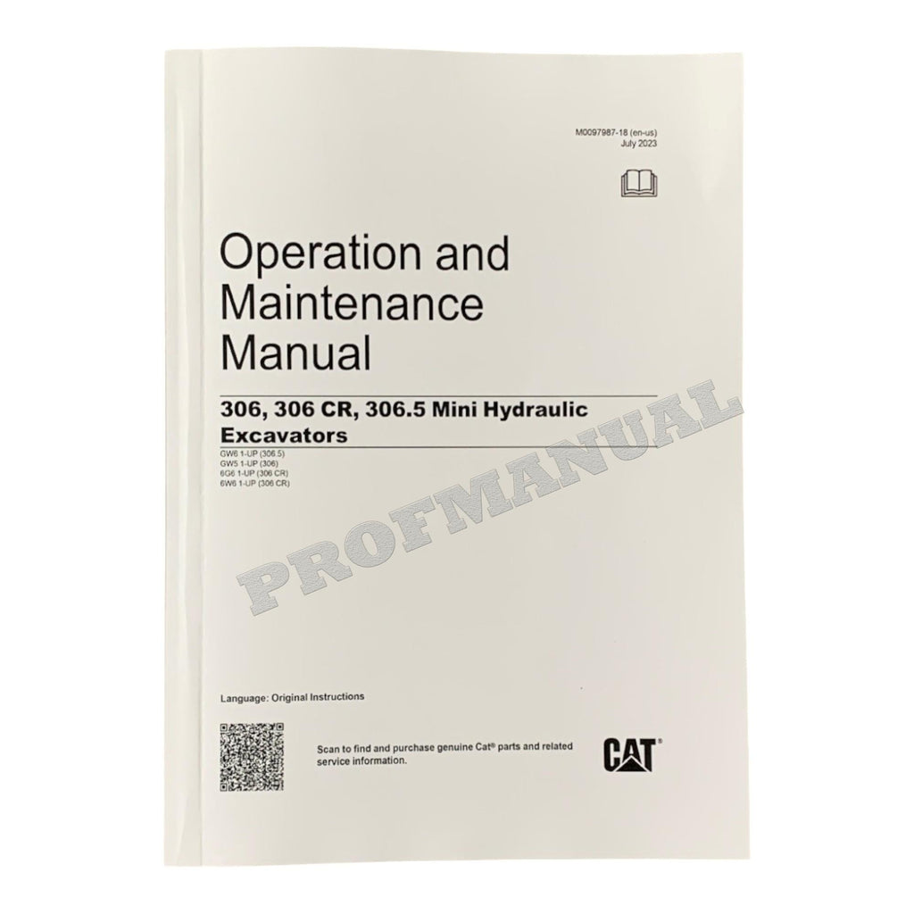 Manual del operador de la miniexcavadora hidráulica Caterpillar 306, 306 CR y 306.5