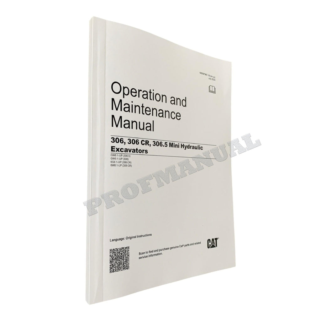 Manual del operador de la miniexcavadora hidráulica Caterpillar 306, 306 CR y 306.5