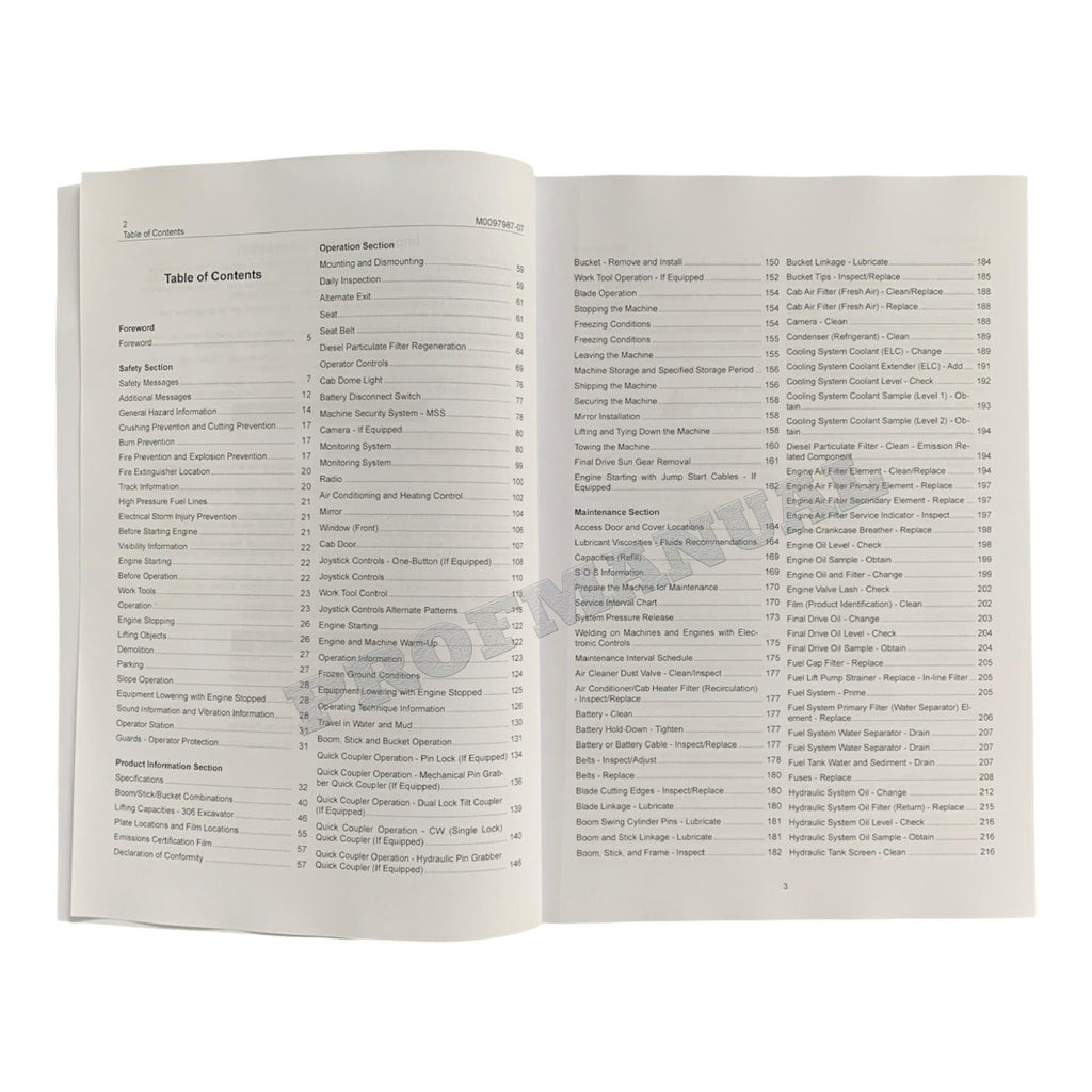 Manual del operador de la miniexcavadora hidráulica Caterpillar 306, 306 CR y 306.5