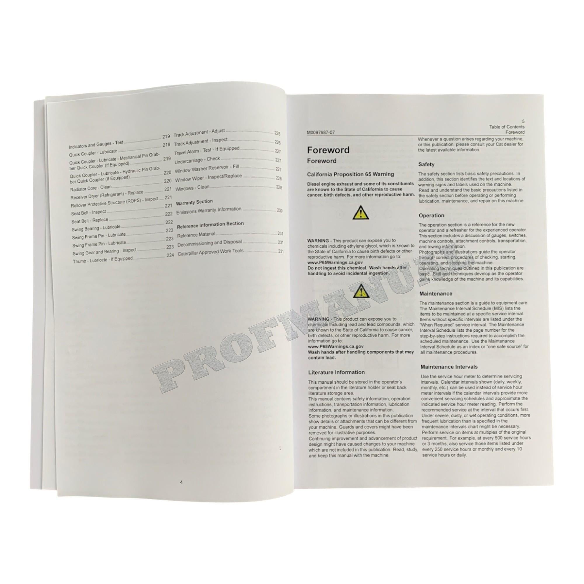Manual del operador de la miniexcavadora hidráulica Caterpillar 306, 306 CR y 306.5