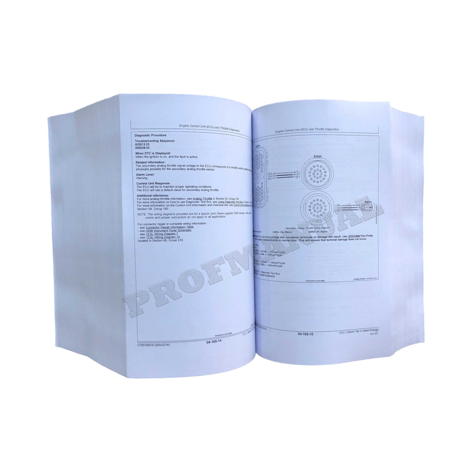John Deere 6135 13.5L Engine Level 22 ECU REPAIR SERVICE MANUAL CTM104919