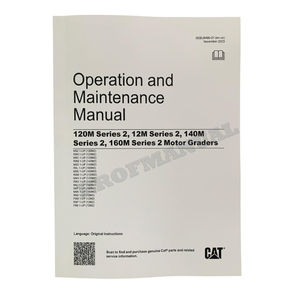 Manual del operador de motoniveladoras Caterpillar Serie 2 120M, 12M, 140M y 160M
