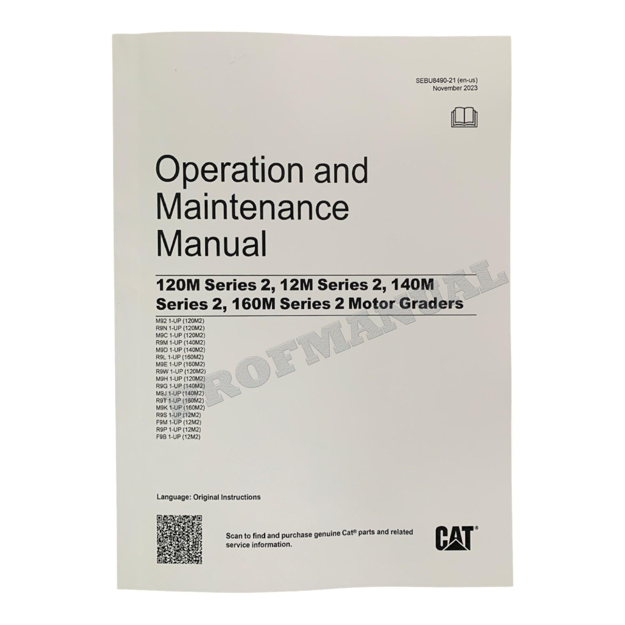 Manual del operador de motoniveladoras Caterpillar Serie 2 120M, 12M, 140M y 160M