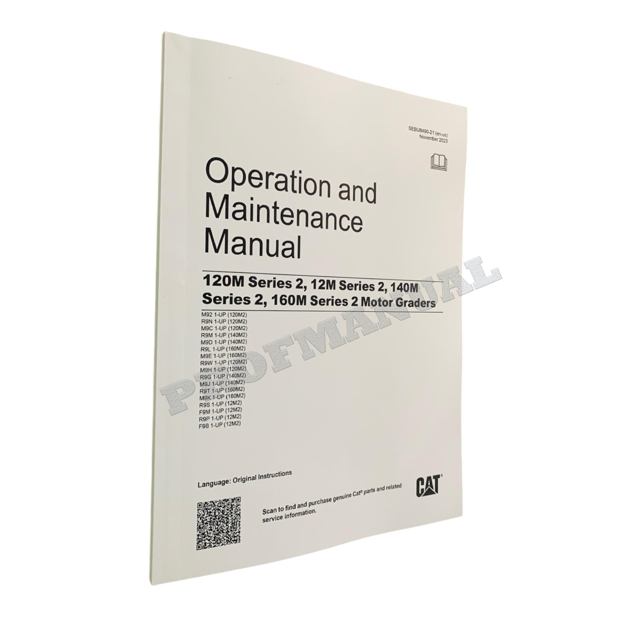 Manual del operador de motoniveladoras Caterpillar Serie 2 120M, 12M, 140M y 160M