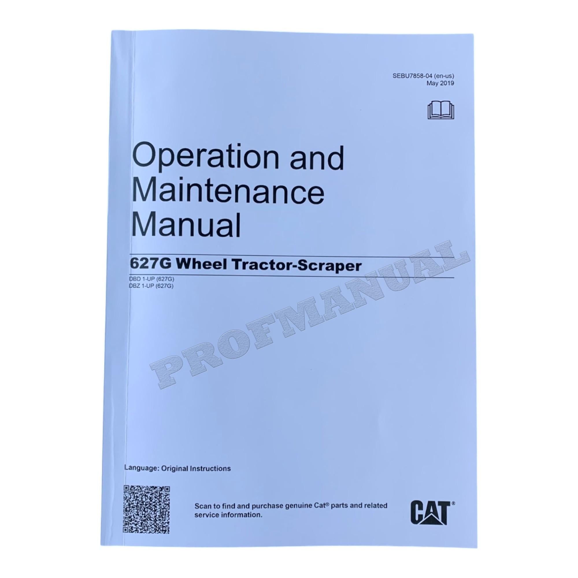 Manual del operador de la mototraílla Caterpillar 627G DBD1-UP DBZ1-UP
