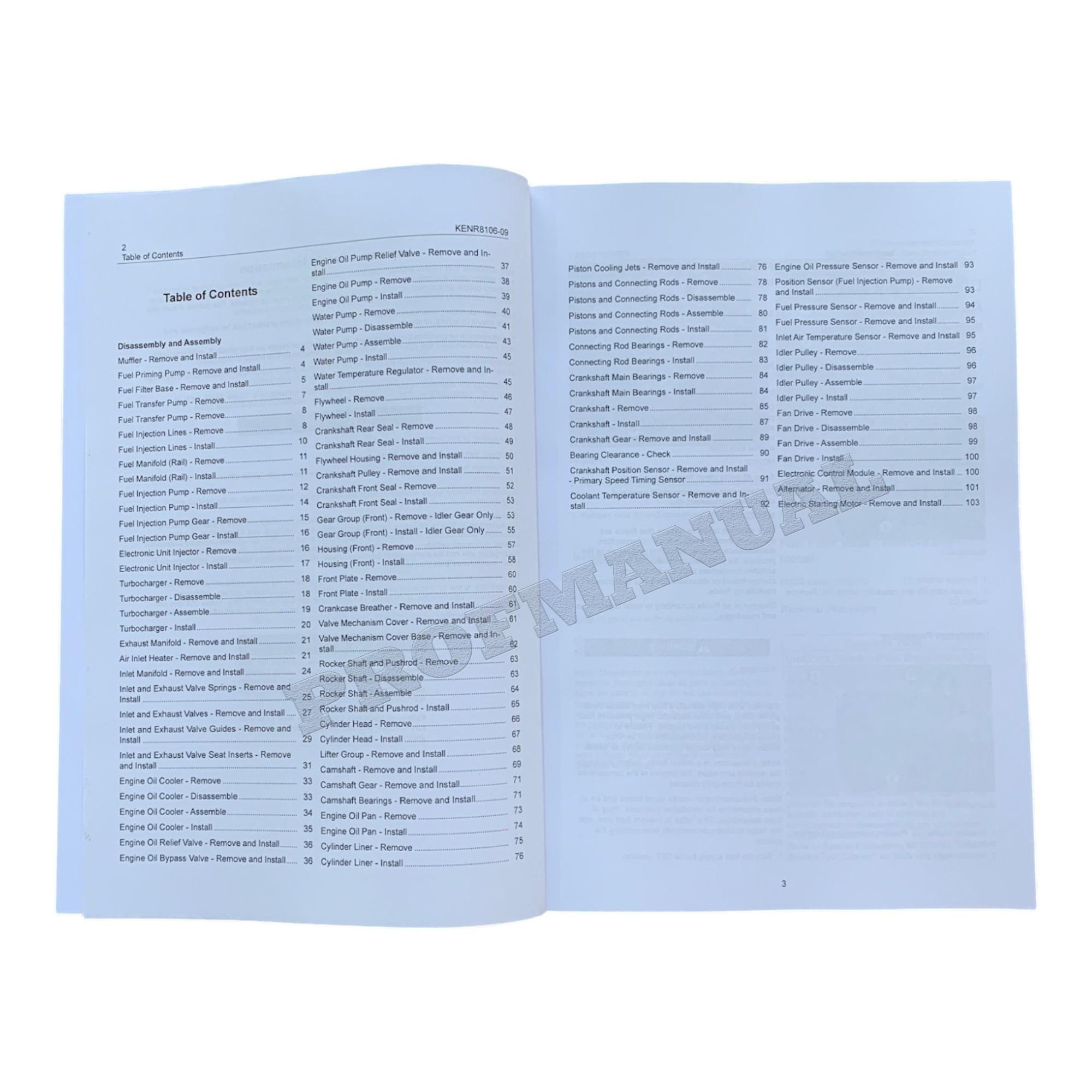 Caterpillar Cat C6.4 Engine Built Machine Disassembly Assembly Manual
