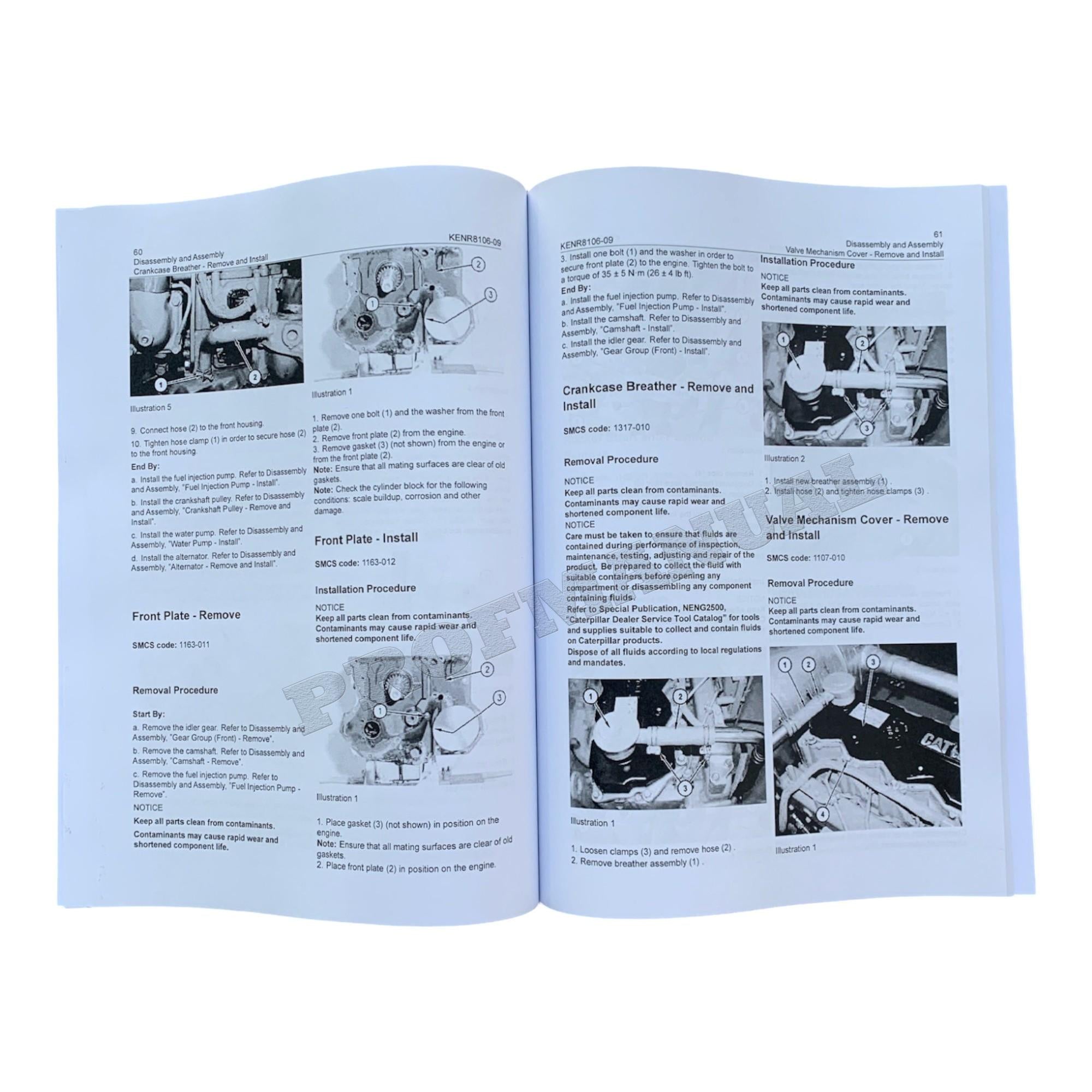 Caterpillar Cat C6.4 Engine Built Machine Disassembly Assembly Manual