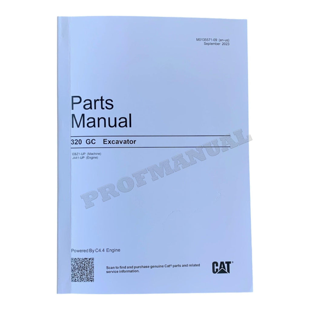 Caterpillar Cat 320 GC Excavator Parts Catalog Manual ser EBZ1-Up J441-Up