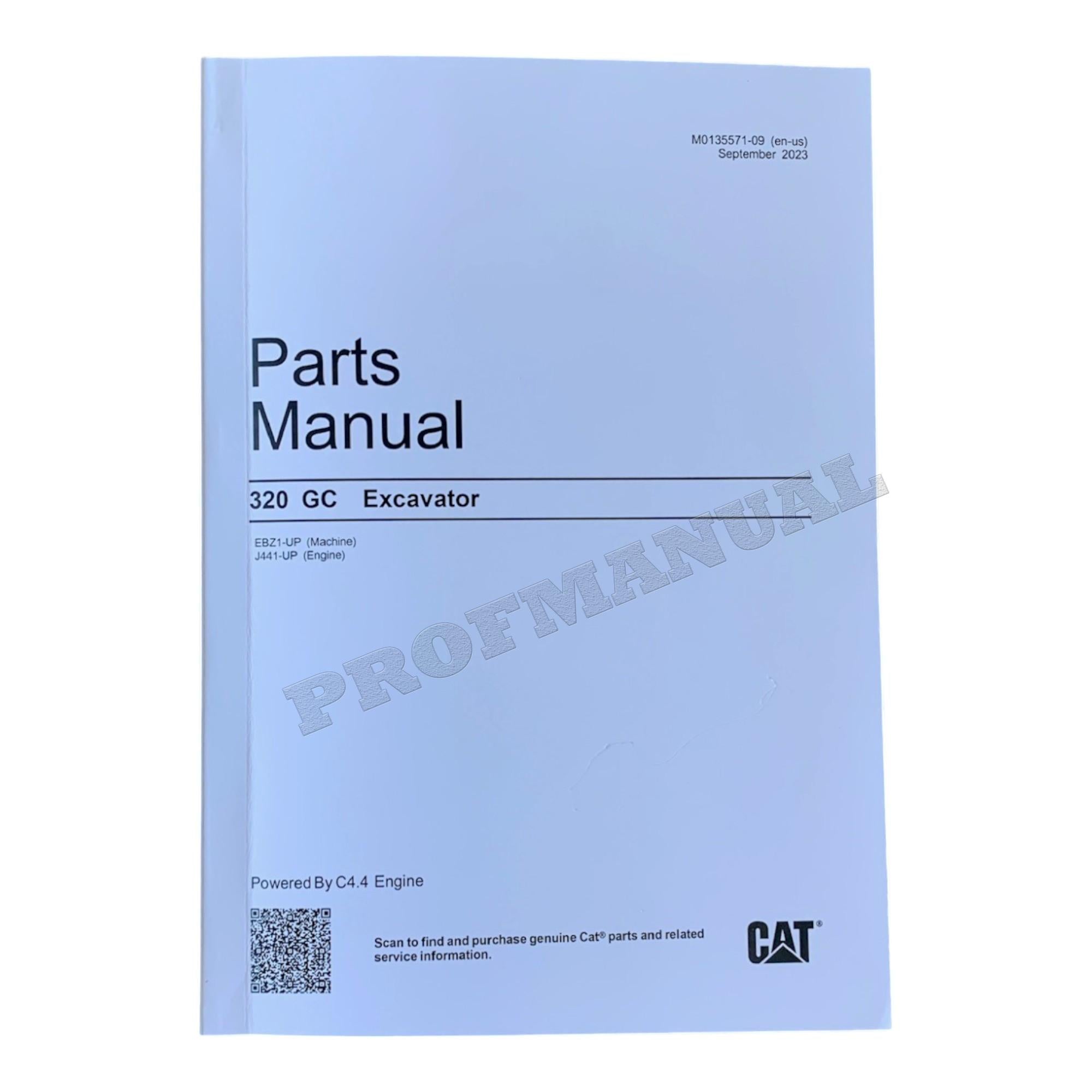 Caterpillar Cat 320 GC Excavator Parts Catalog Manual ser EBZ1-Up J441-Up