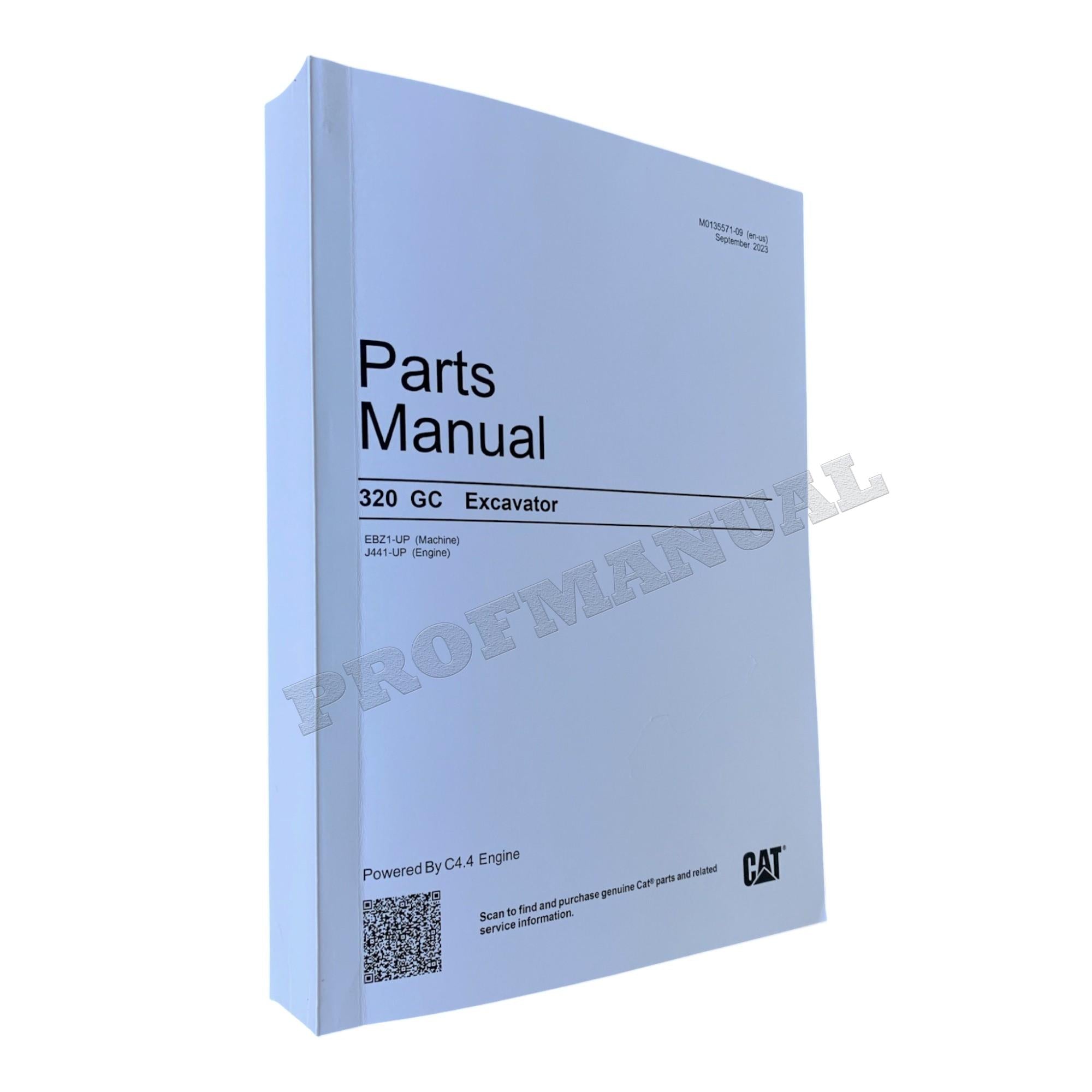 Caterpillar Cat 320 GC Excavator Parts Catalog Manual ser EBZ1-Up J441-Up