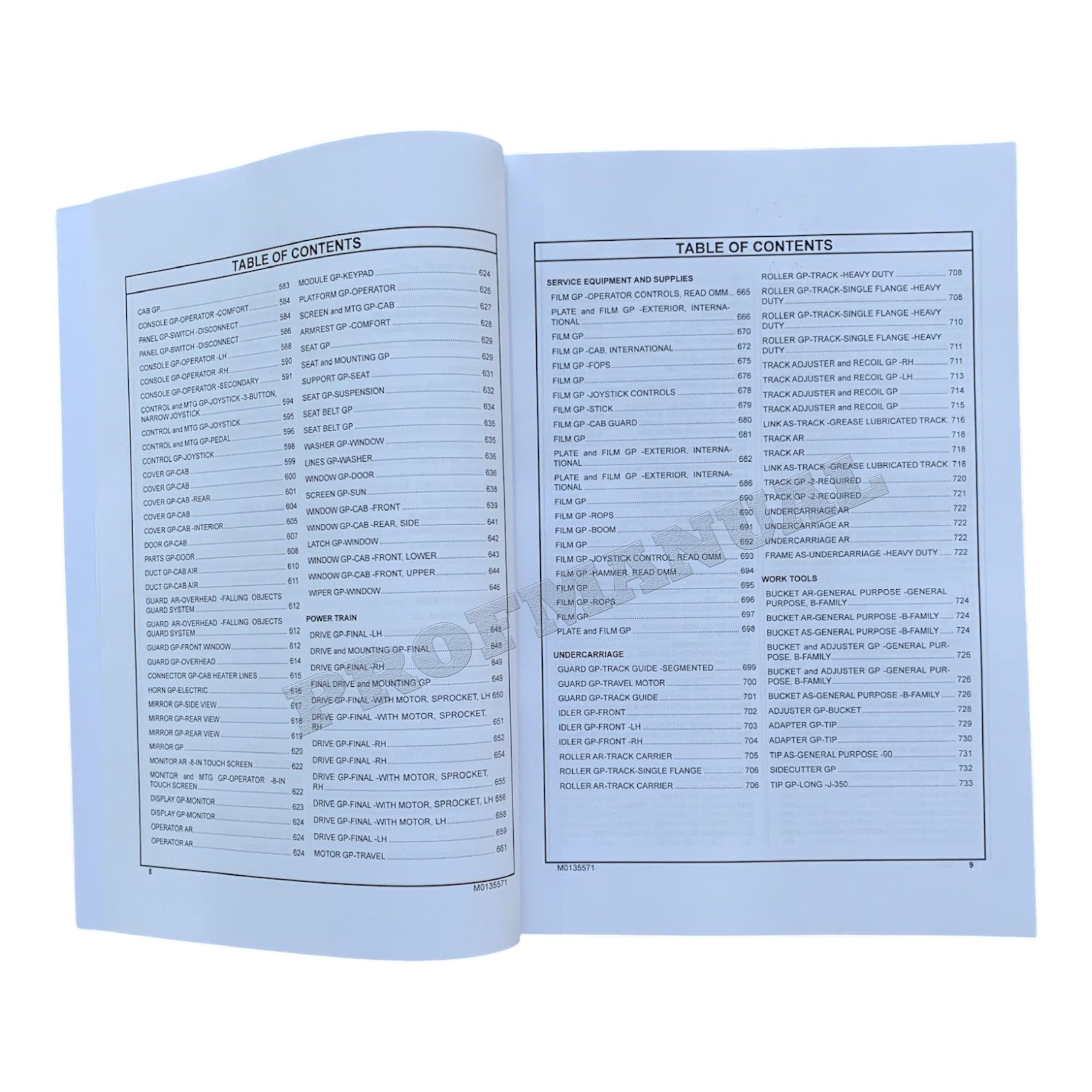 Caterpillar Cat 320 GC Excavator Parts Catalog Manual ser EBZ1-Up J441-Up