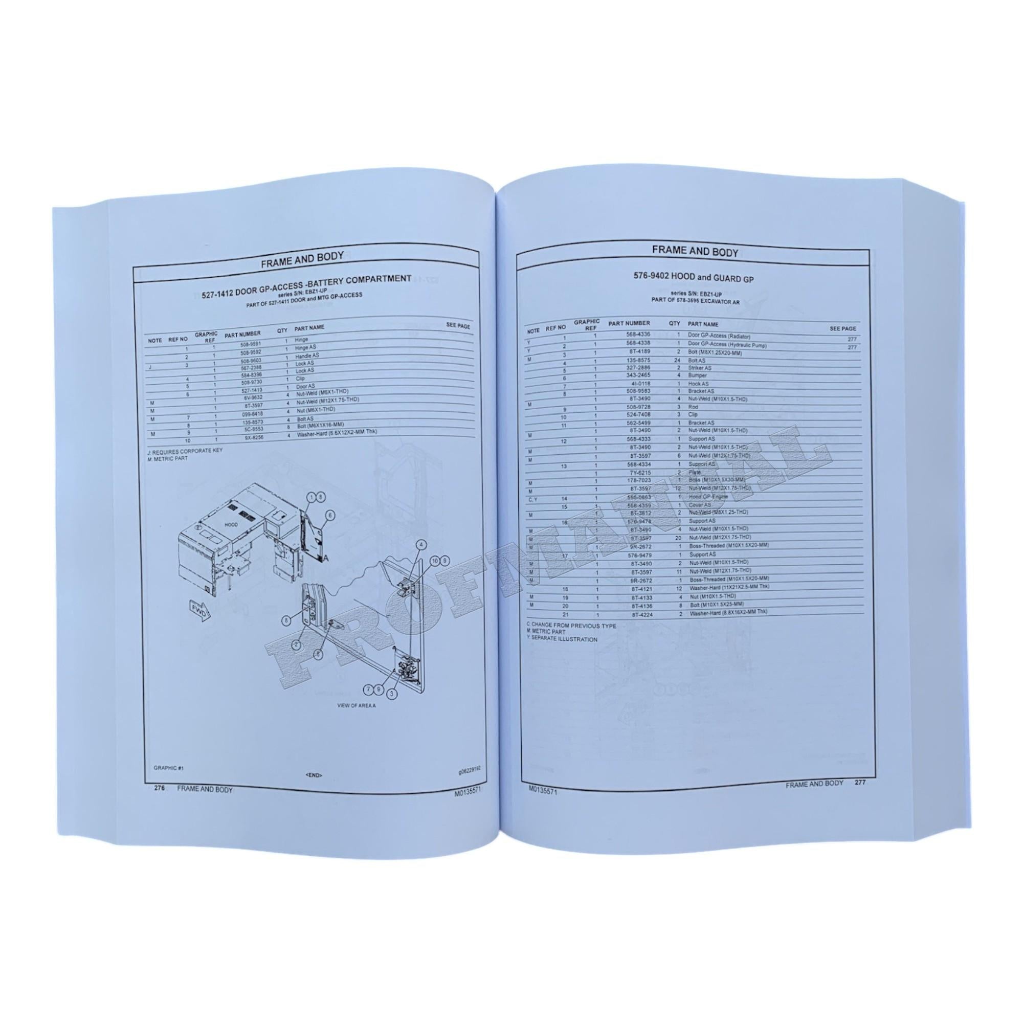 Caterpillar Cat 320 GC Excavator Parts Catalog Manual ser EBZ1-Up J441-Up