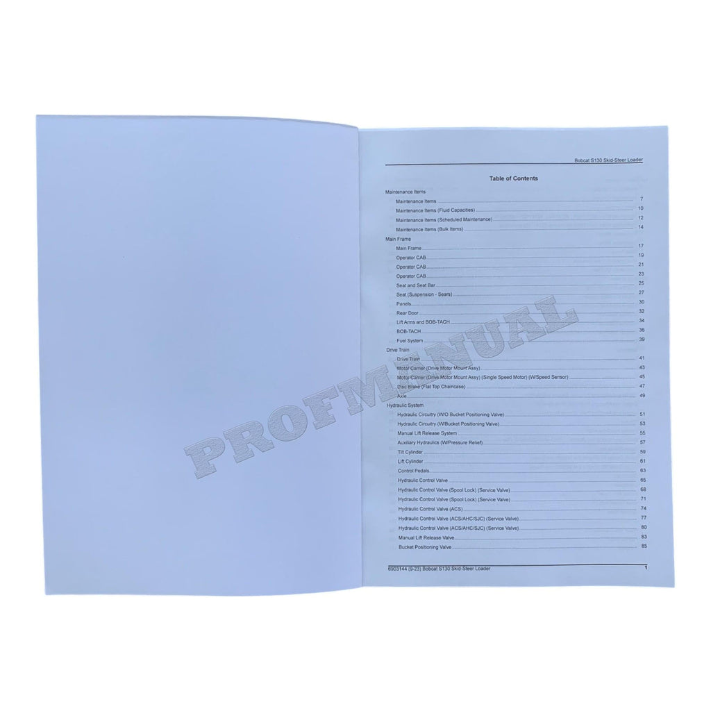 Bobcat S130 Skid Steer Loader Parts Catalog Manual 527311001- 527411001-