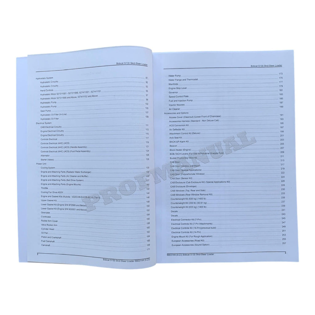 Bobcat S130 Skid Steer Loader Parts Catalog Manual 527311001- 527411001-