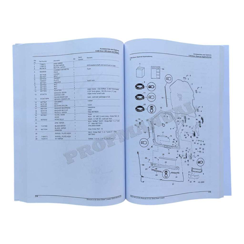 Bobcat S130 Skid Steer Loader Parts Catalog Manual 527311001- 527411001-