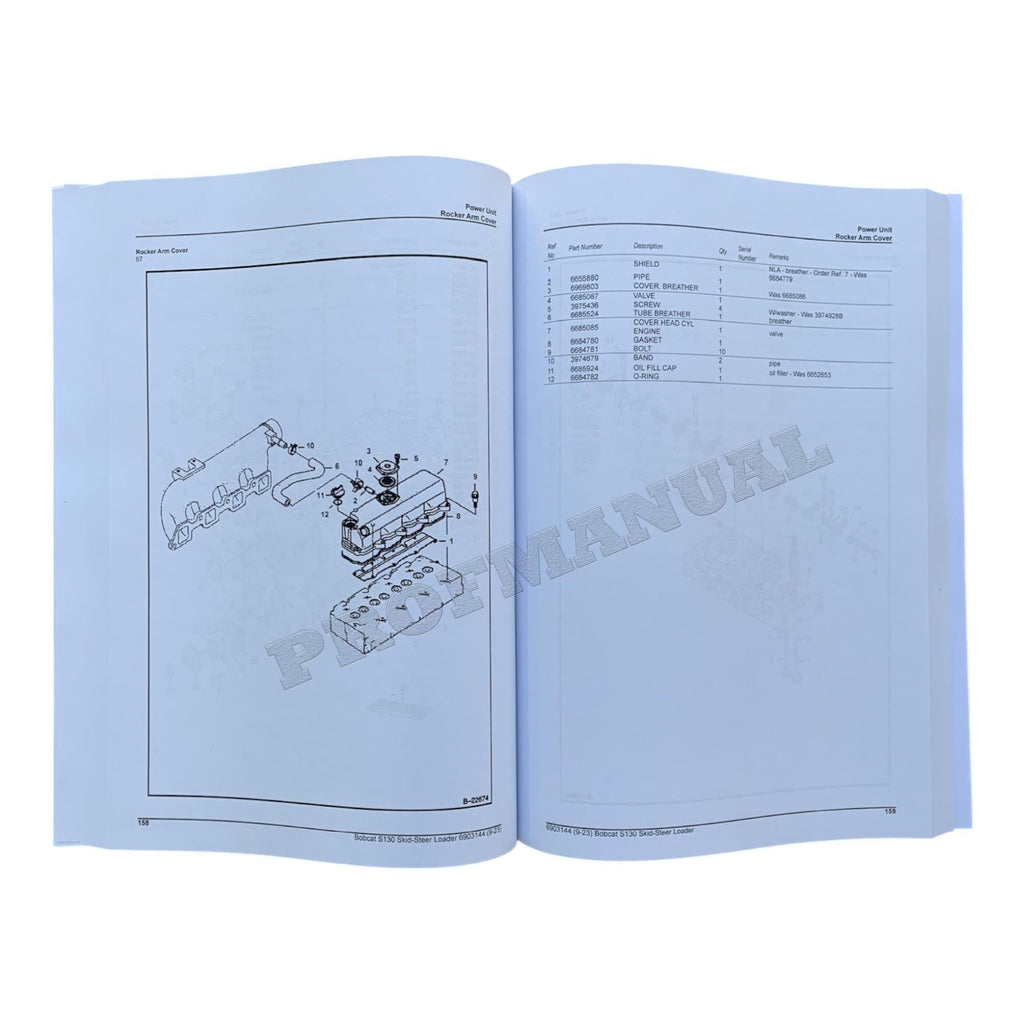 Bobcat S130 Skid Steer Loader Parts Catalog Manual 527311001- 527411001-