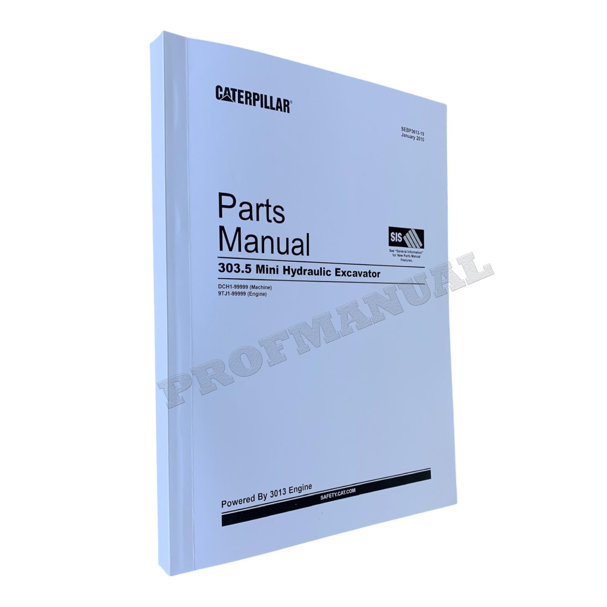Caterpillar Cat 303.5 Mini Hydraulic Excavator Parts Catalog Manual SEBP3613
