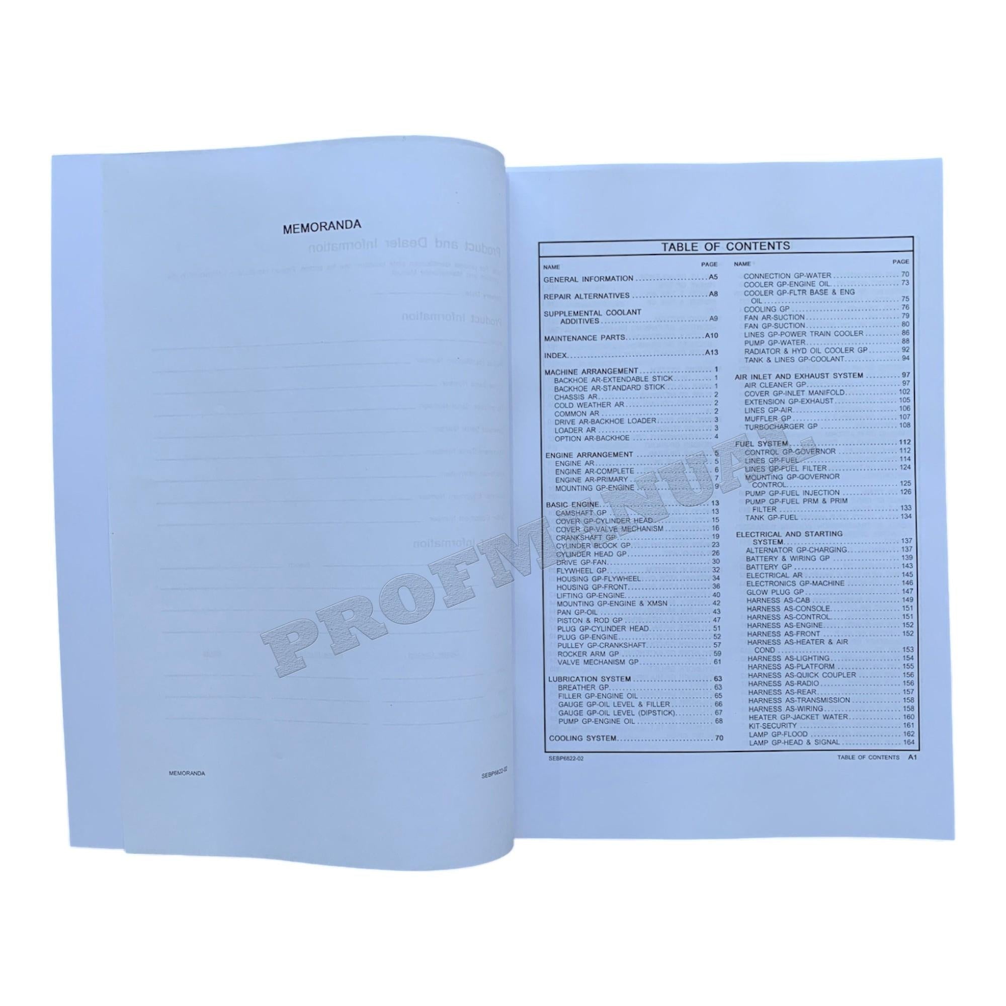 Caterpillar Cat 416F2 Center Pivot Backhoe Loader Parts Catalog Manual SEBP6822