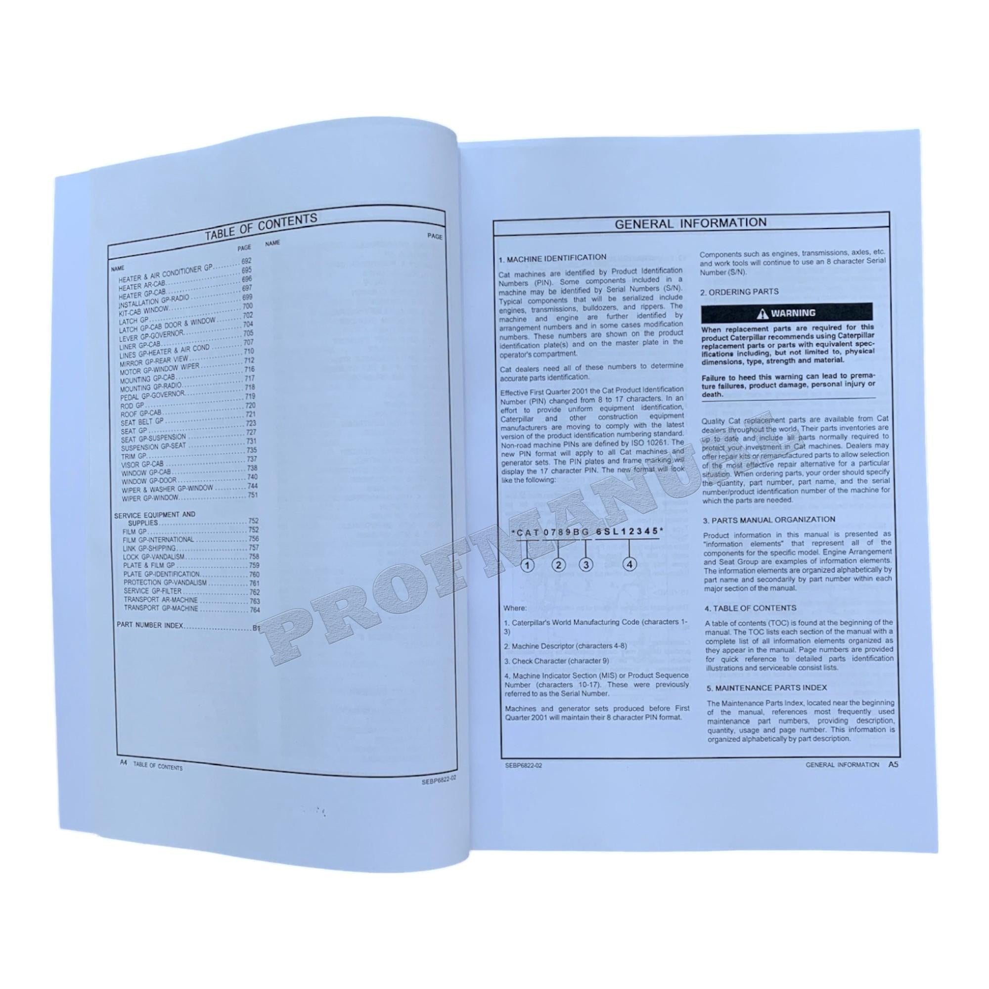 Caterpillar Cat 416F2 Center Pivot Backhoe Loader Parts Catalog Manual SEBP6822