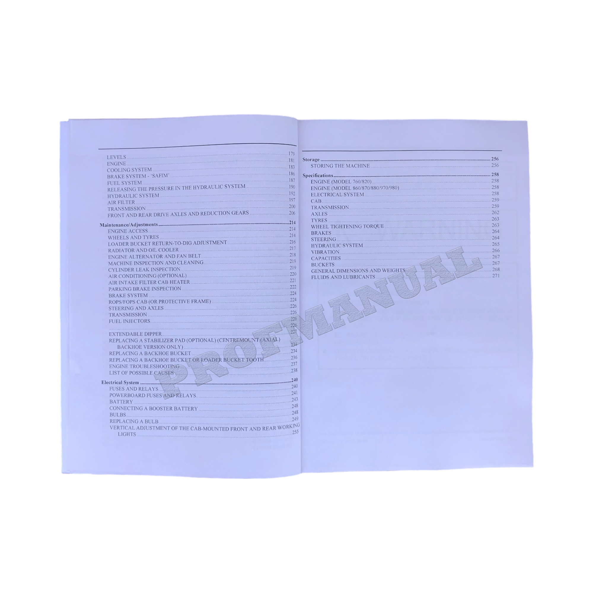 Terex 820 860 880 SX 970 980 ELITE TX760B LOADER OPERATORS MANUAL