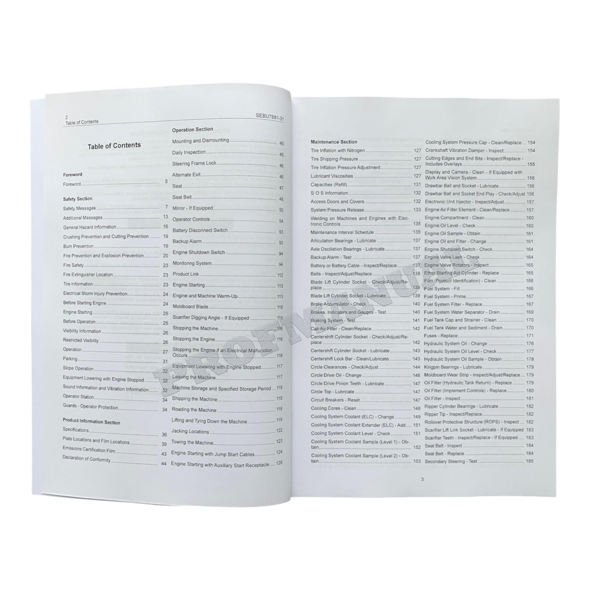 Manual de mantenimiento del operador de la motoniveladora Caterpillar 140M 150