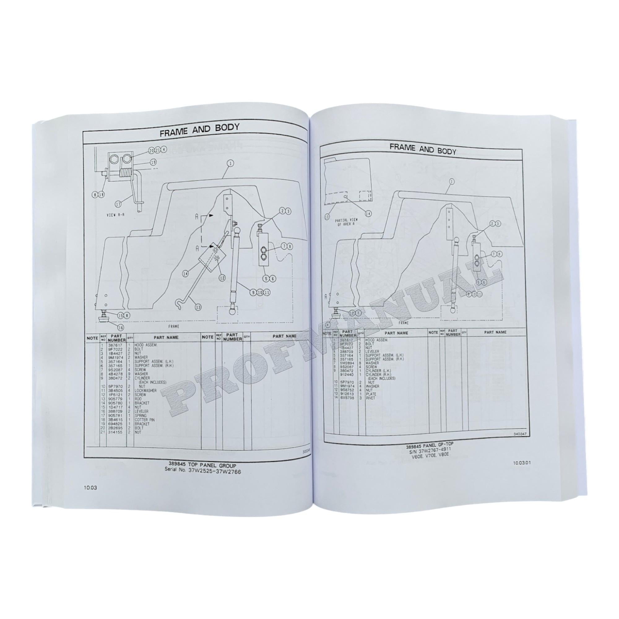 Catálogo de piezas de montacargas Caterpillar Cat V60E V70E V80E Manual HEBN2572