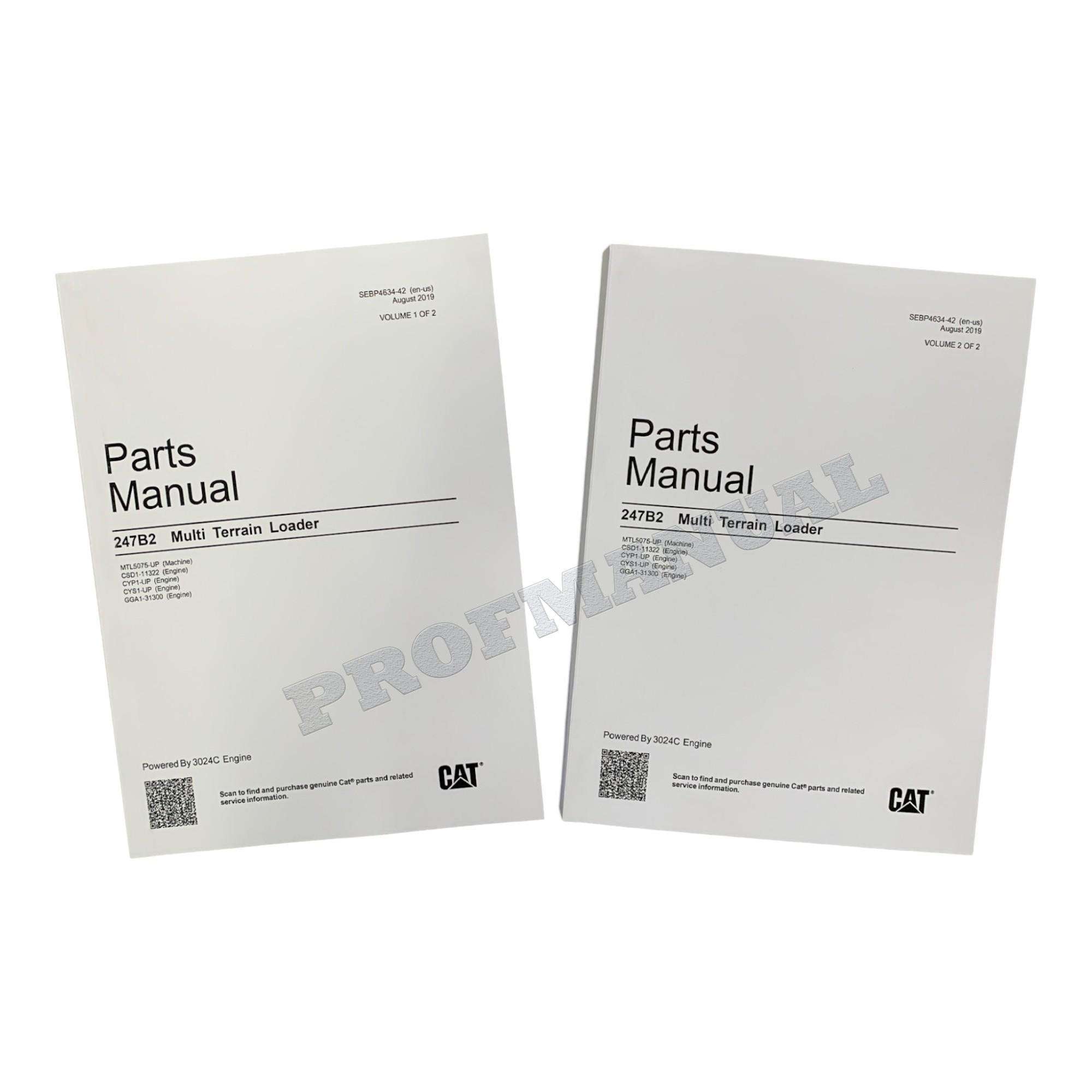 Caterpillar Cat 247B2 Multi Terrain Loader Parts Catalog Manual SEBP4634