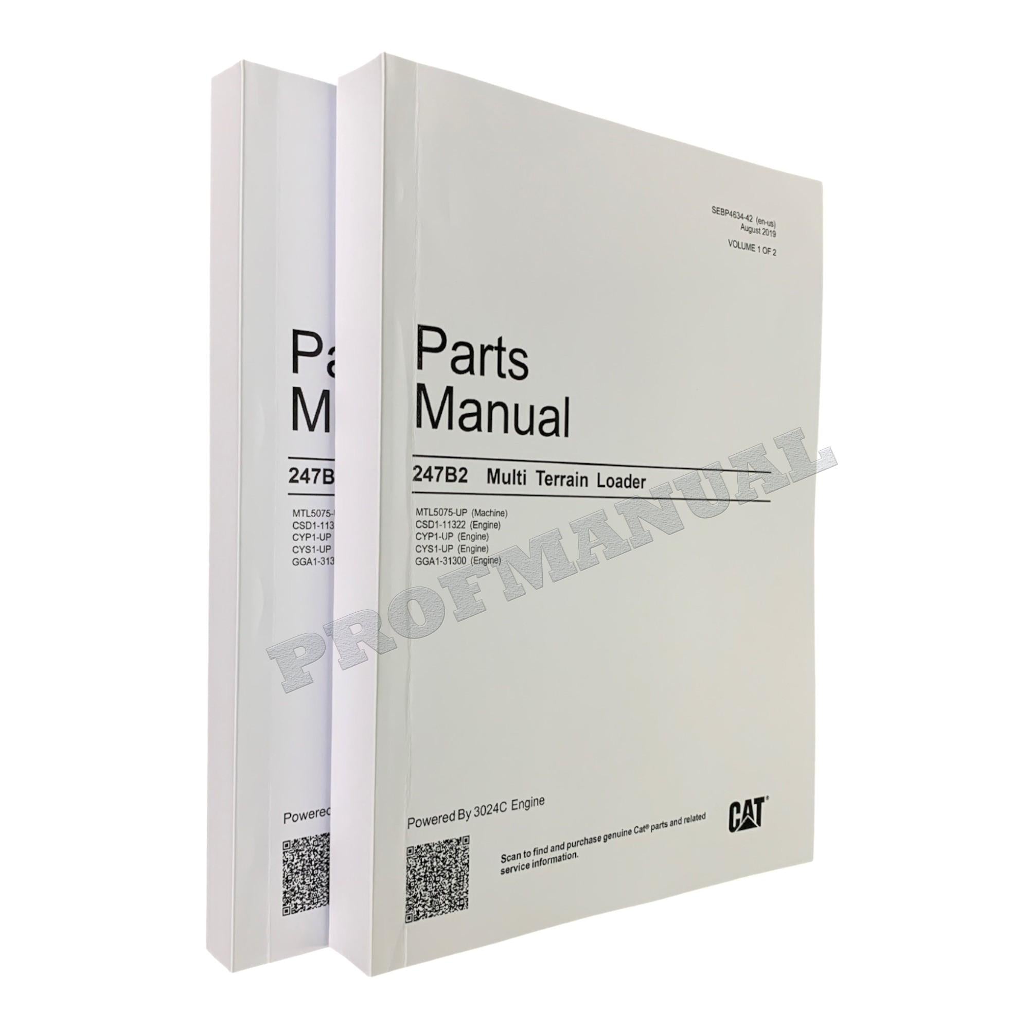 Caterpillar Cat 247B2 Multi Terrain Loader Parts Catalog Manual SEBP4634