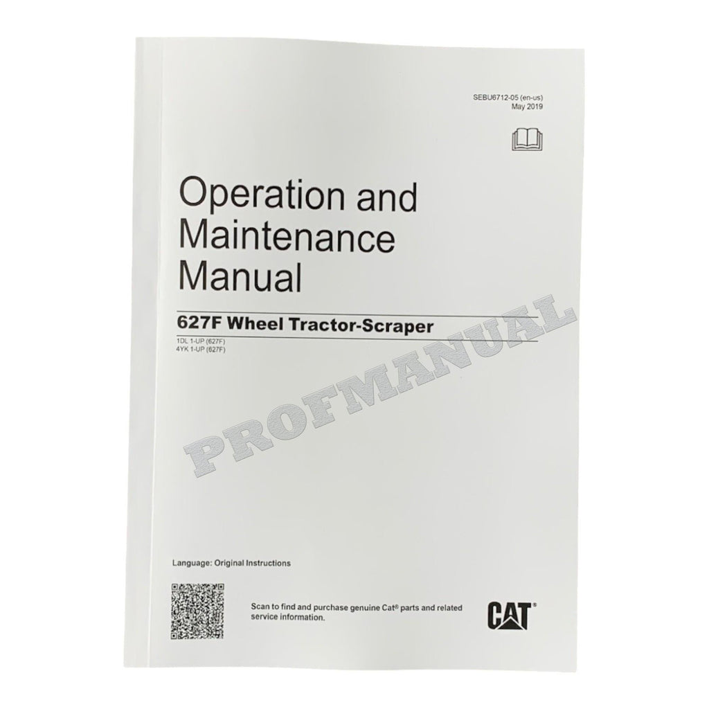 Manual de mantenimiento del operador de mototraílla Caterpillar 627F