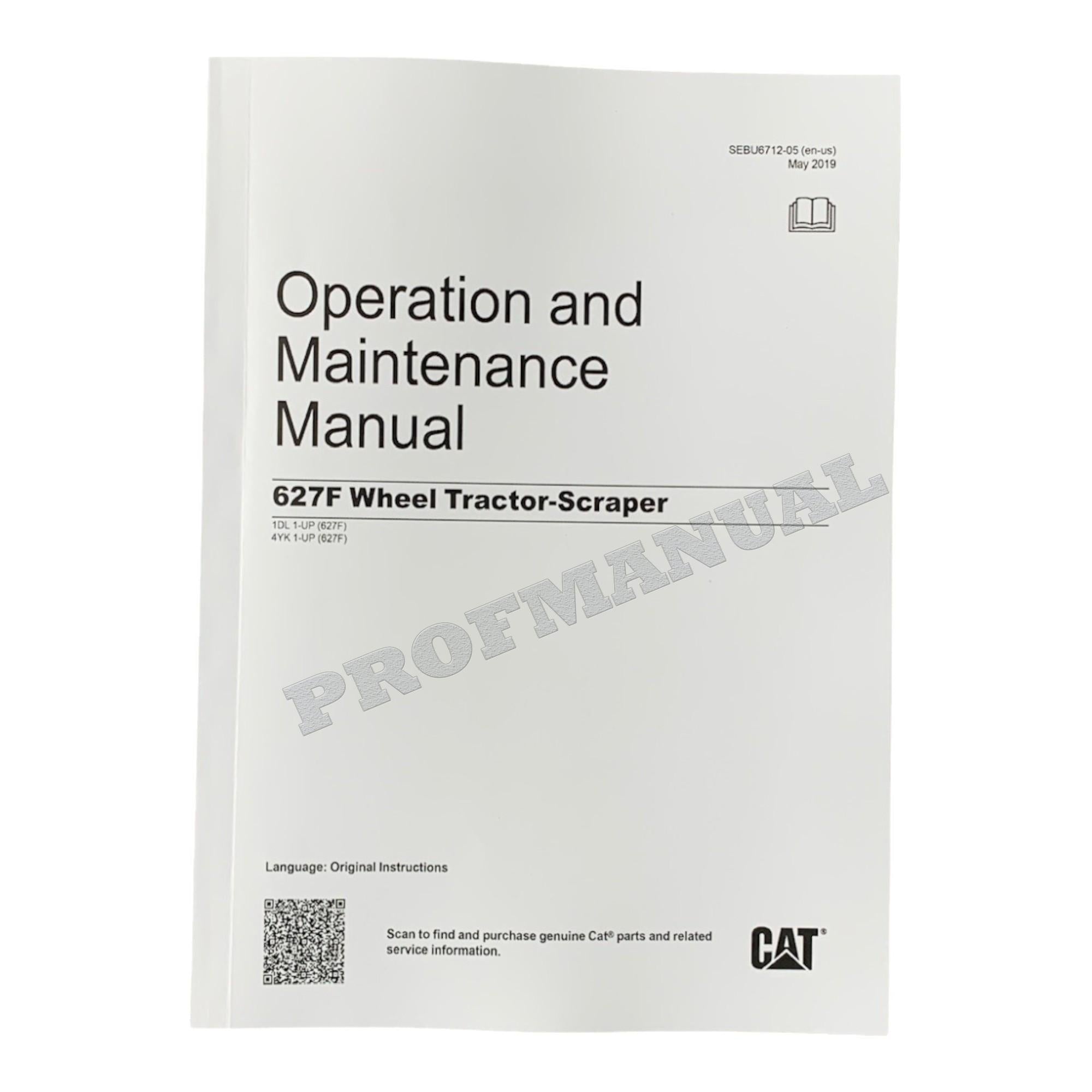 Manual de mantenimiento del operador de mototraílla Caterpillar 627F