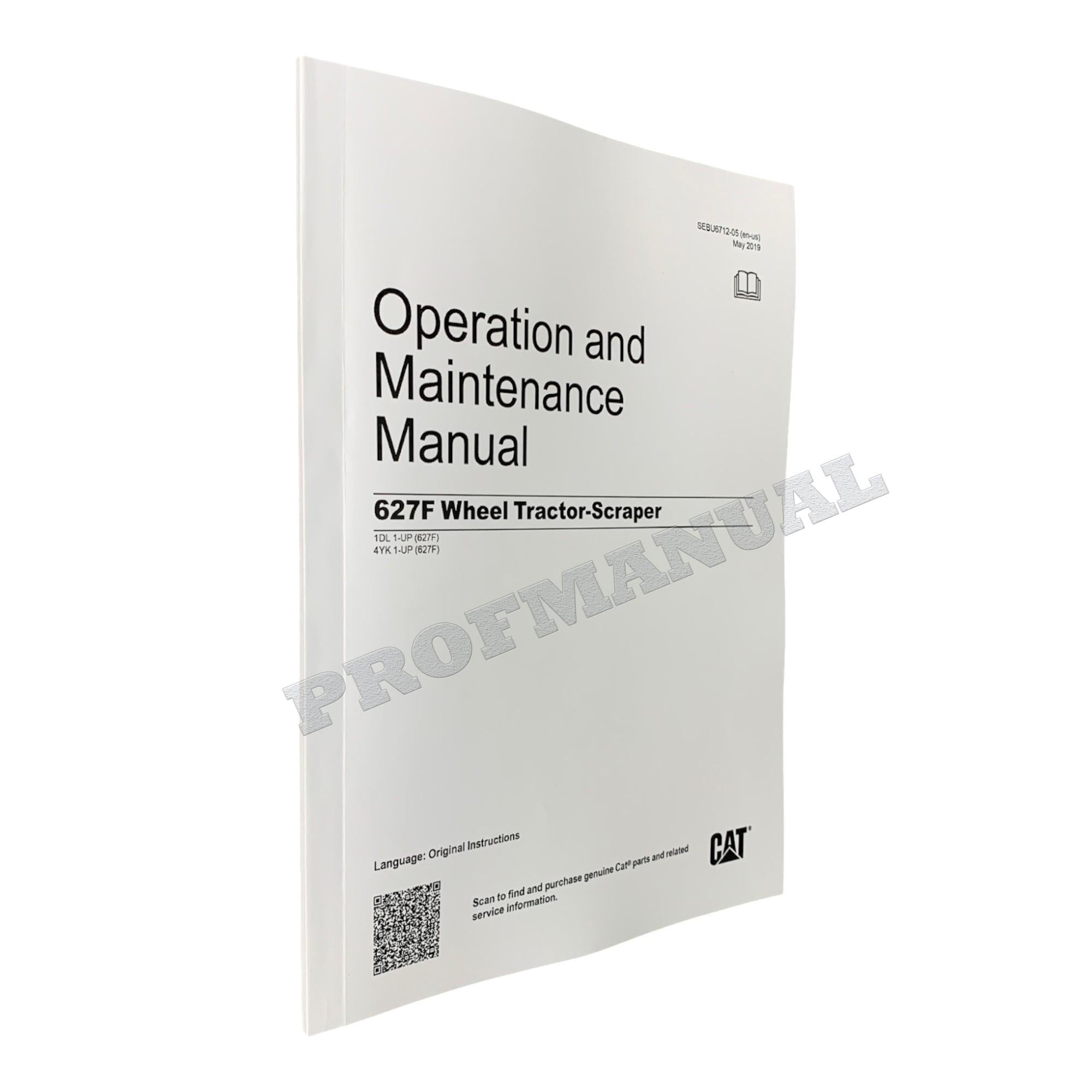 Manual de mantenimiento del operador de mototraílla Caterpillar 627F