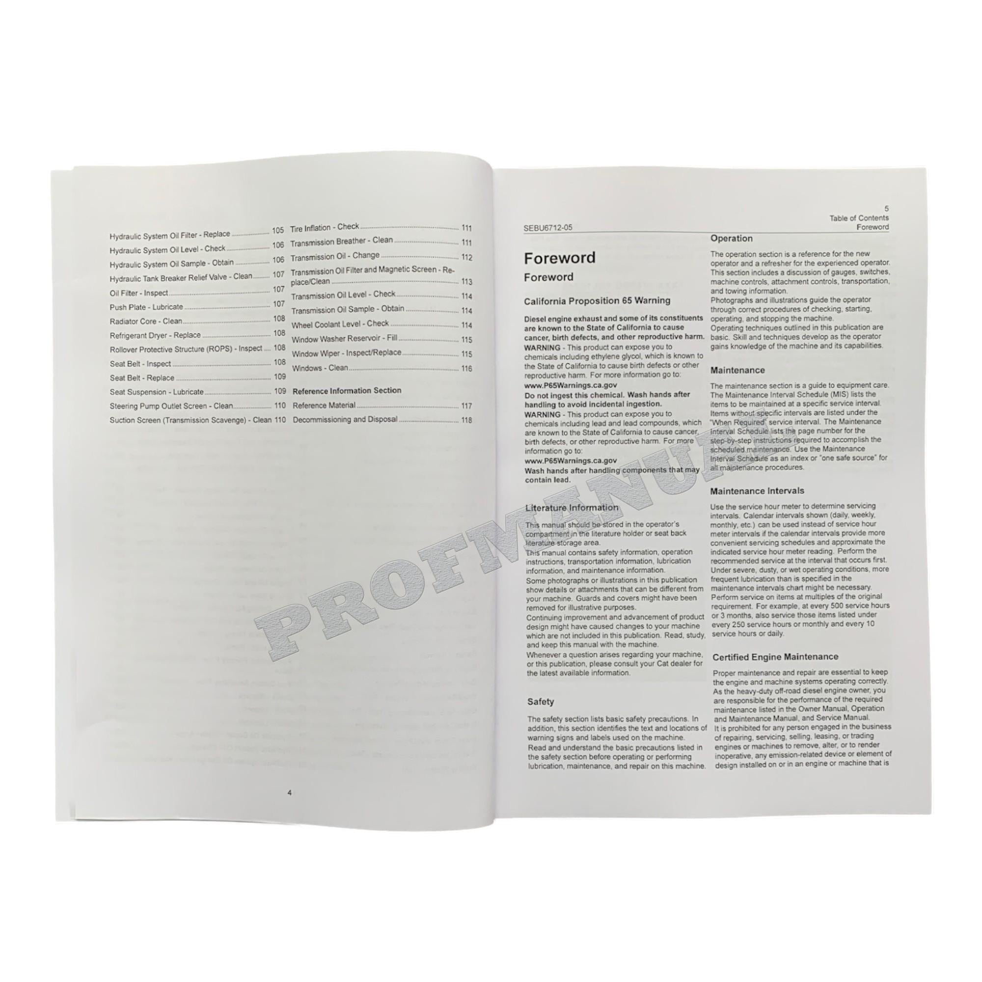 Manual de mantenimiento del operador de mototraílla Caterpillar 627F