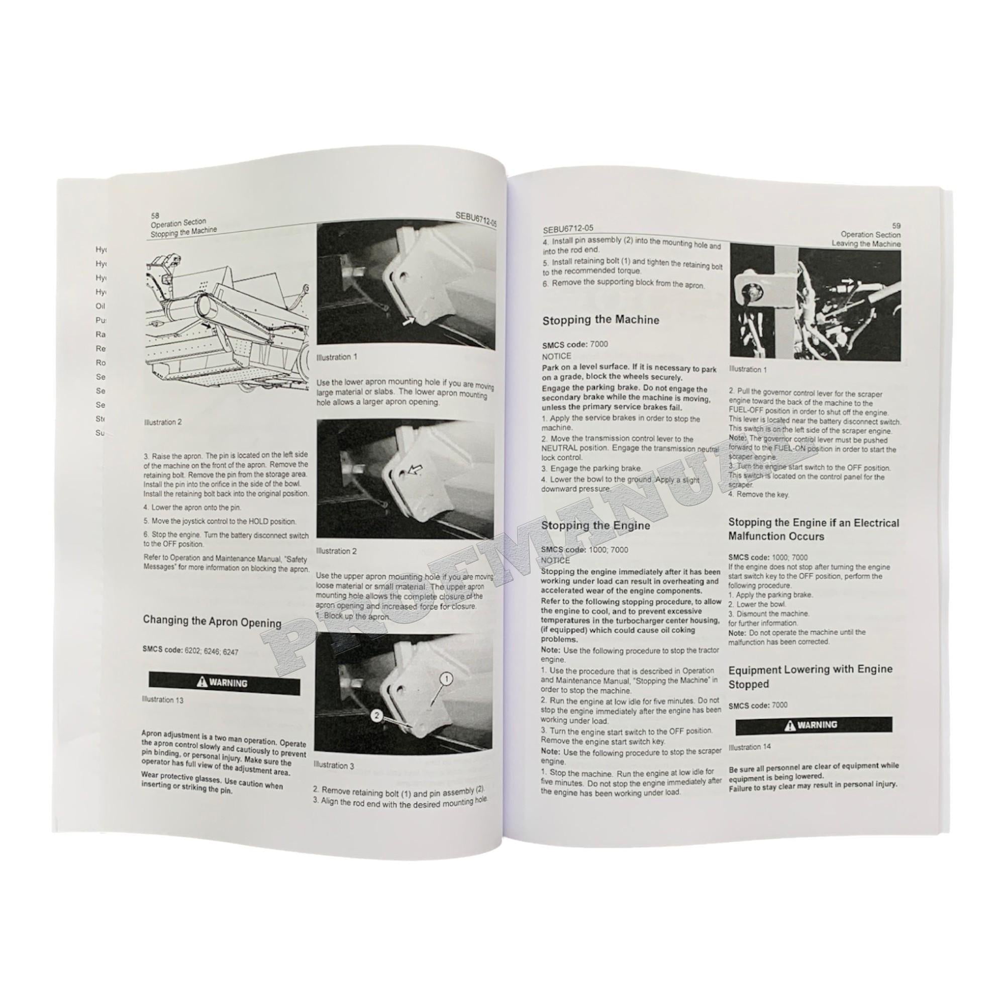 Manual de mantenimiento del operador de mototraílla Caterpillar 627F